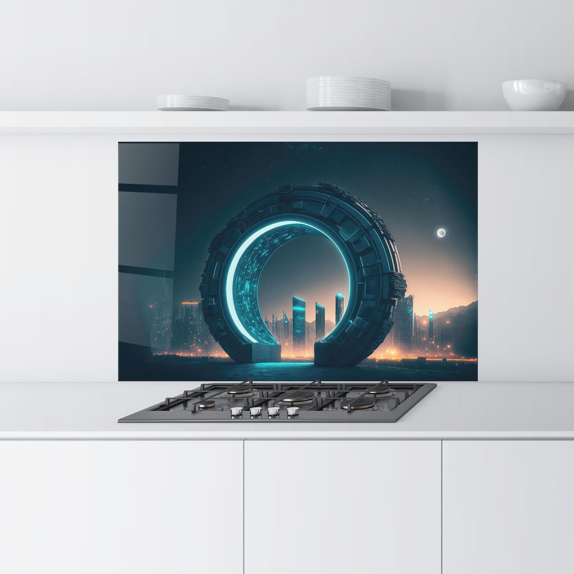 Konyhai üveg hátfal Future Portal mockup 9