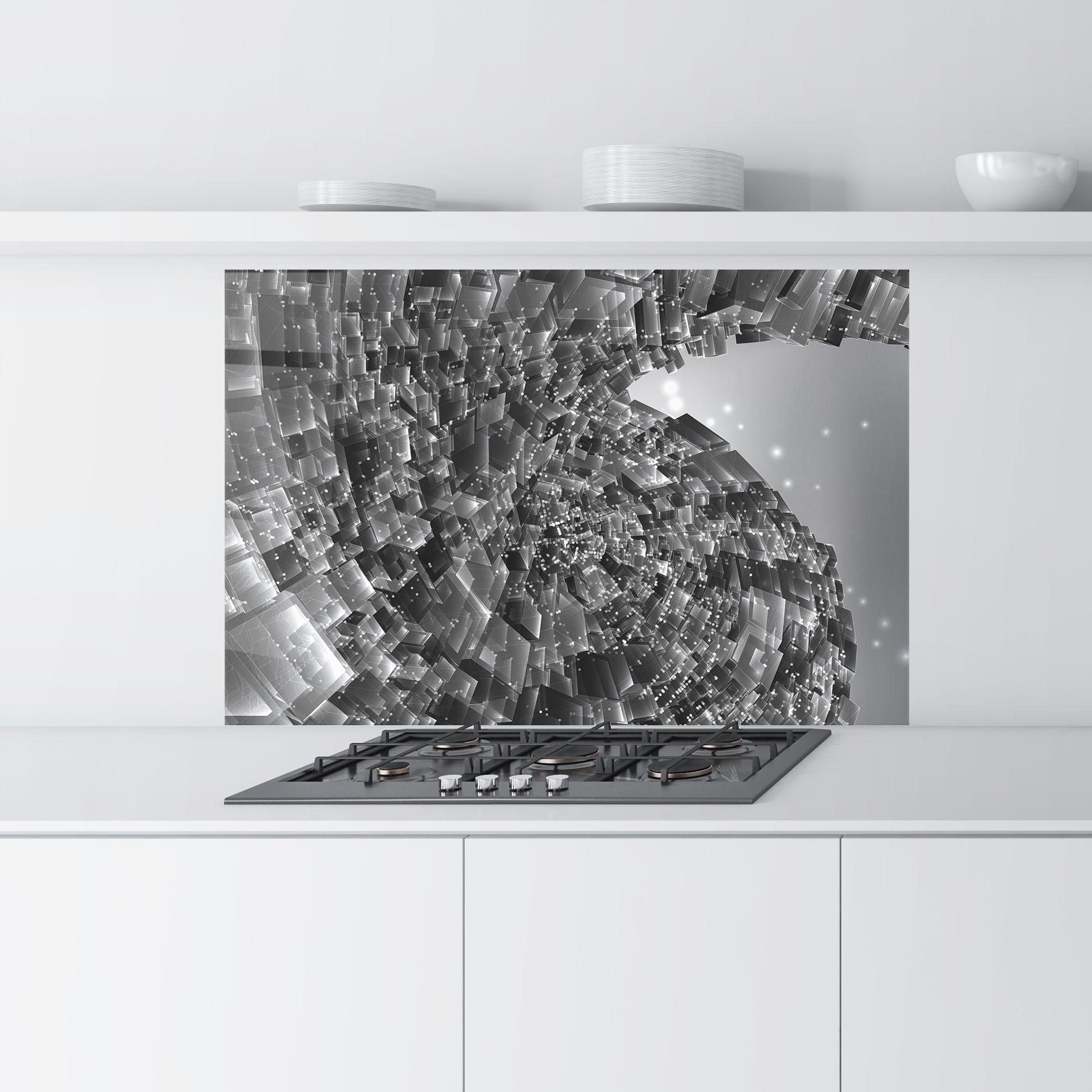 Konyhai üveg hátfal Grey Shape View mockup 9