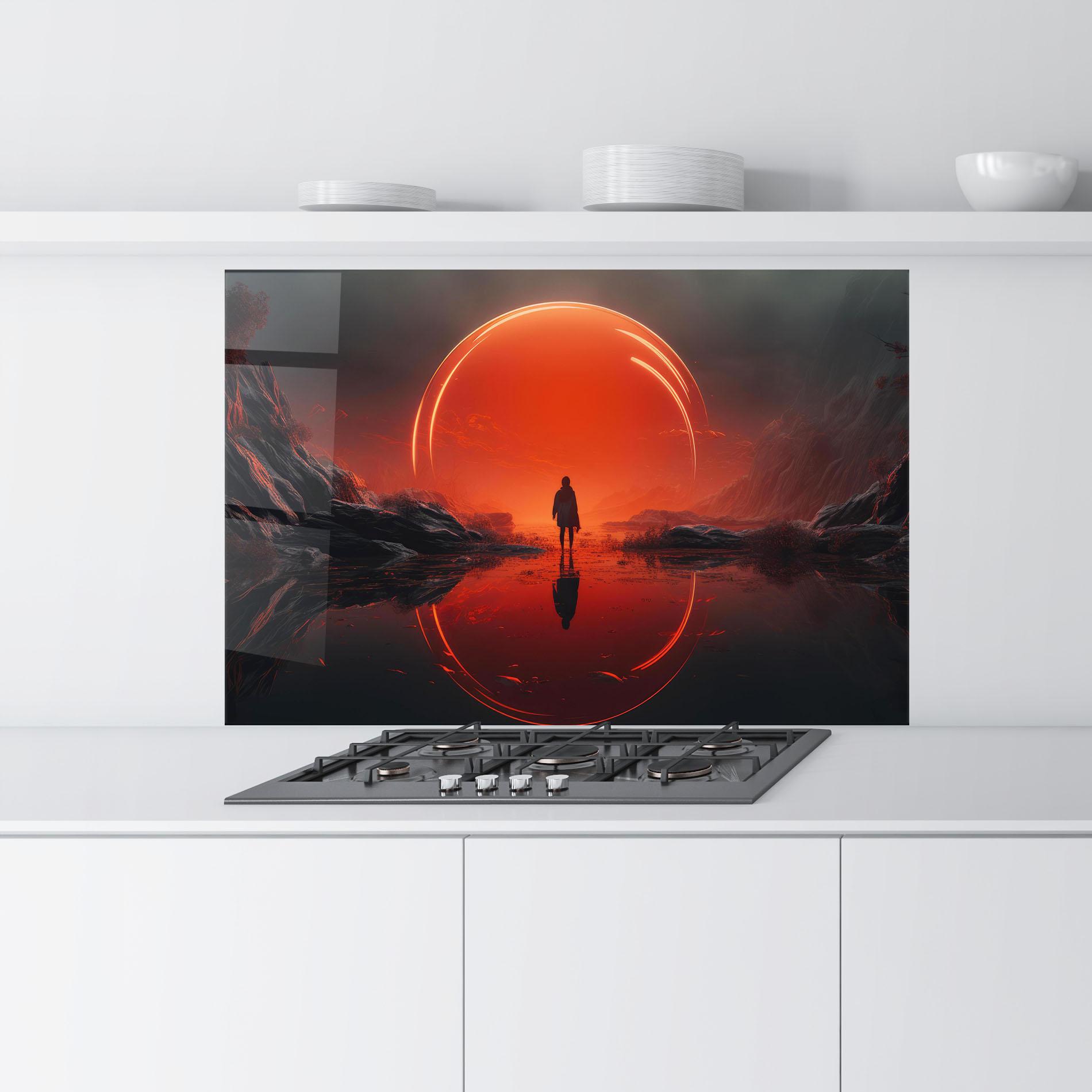 Konyhai üveg hátfal Man Orange Orb mockup 9