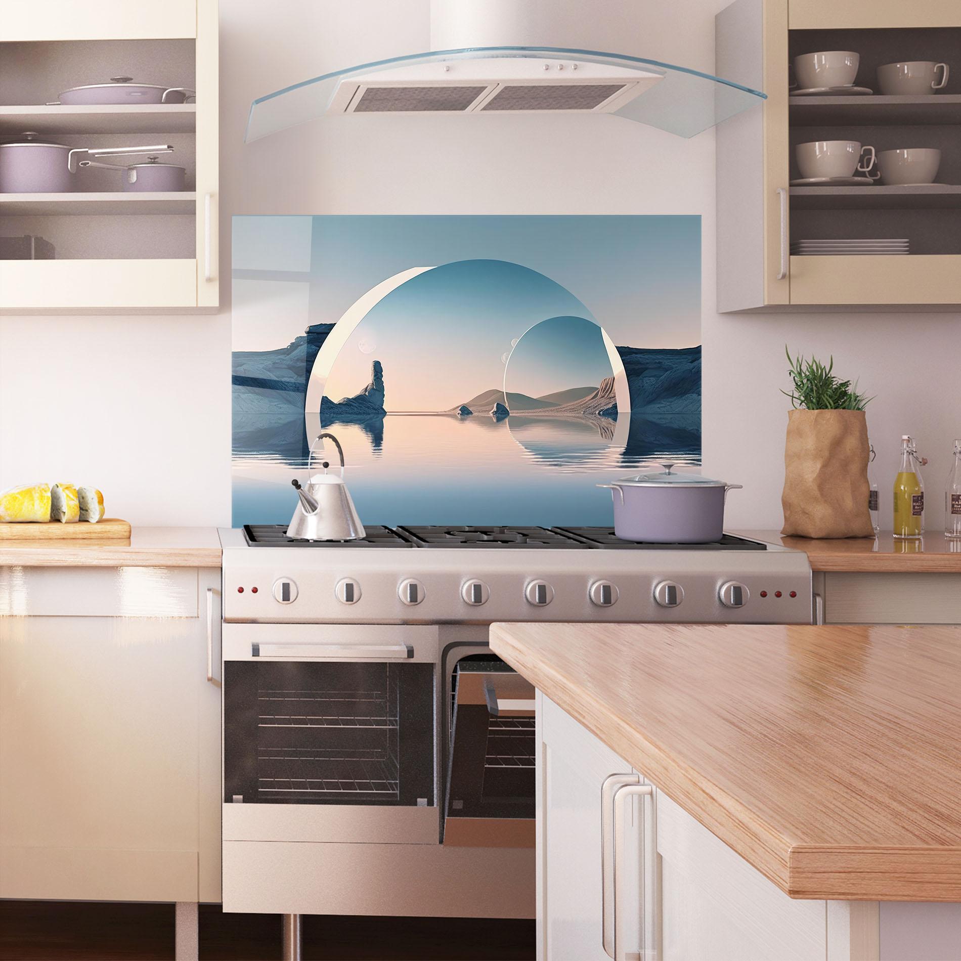 Konyhai üveg hátfal 3d Fantastic Elements mockup 1