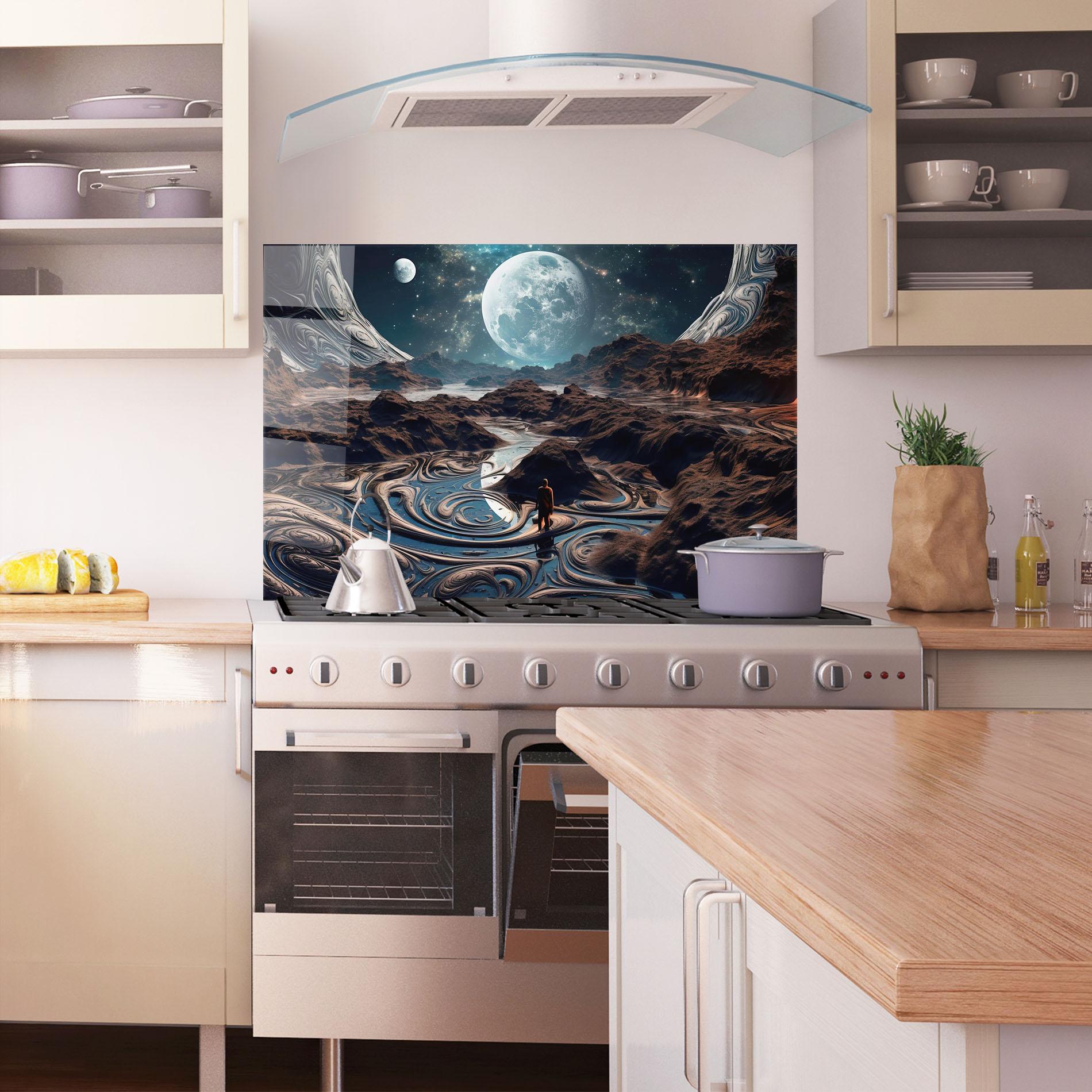 Konyhai üveg hátfal Desert Big Moon mockup 1