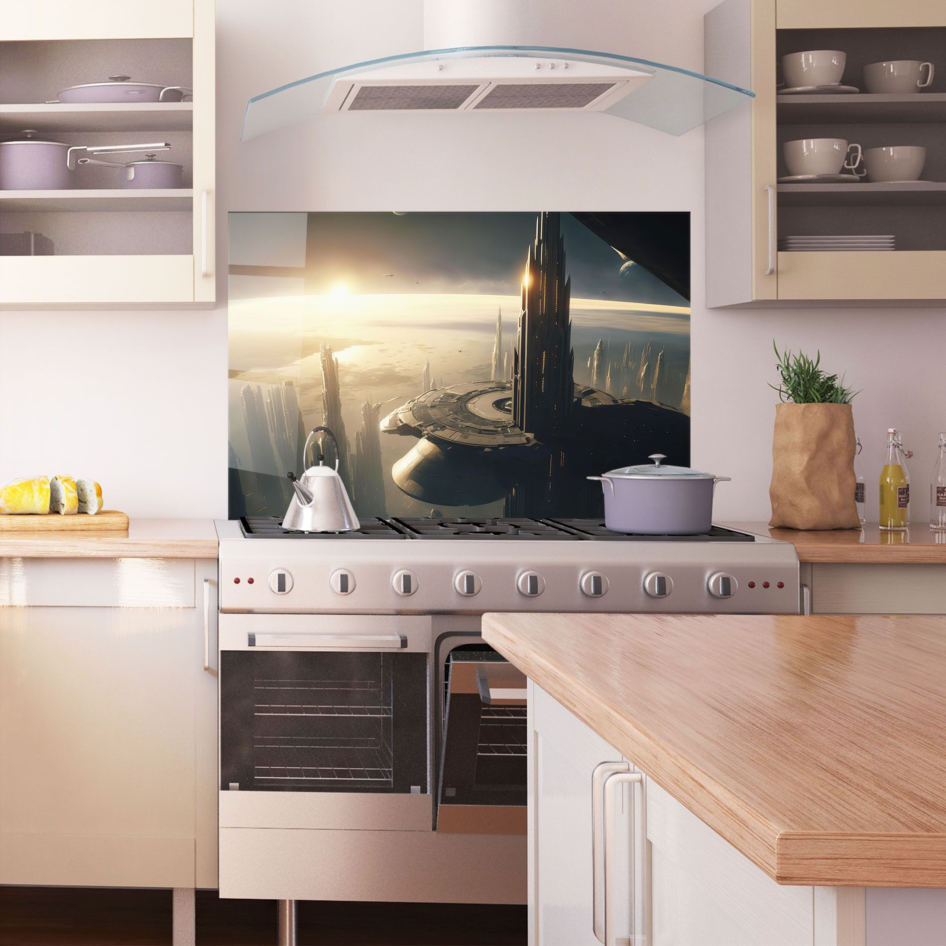 Fantasy Futuristic Cityscape mockup 1