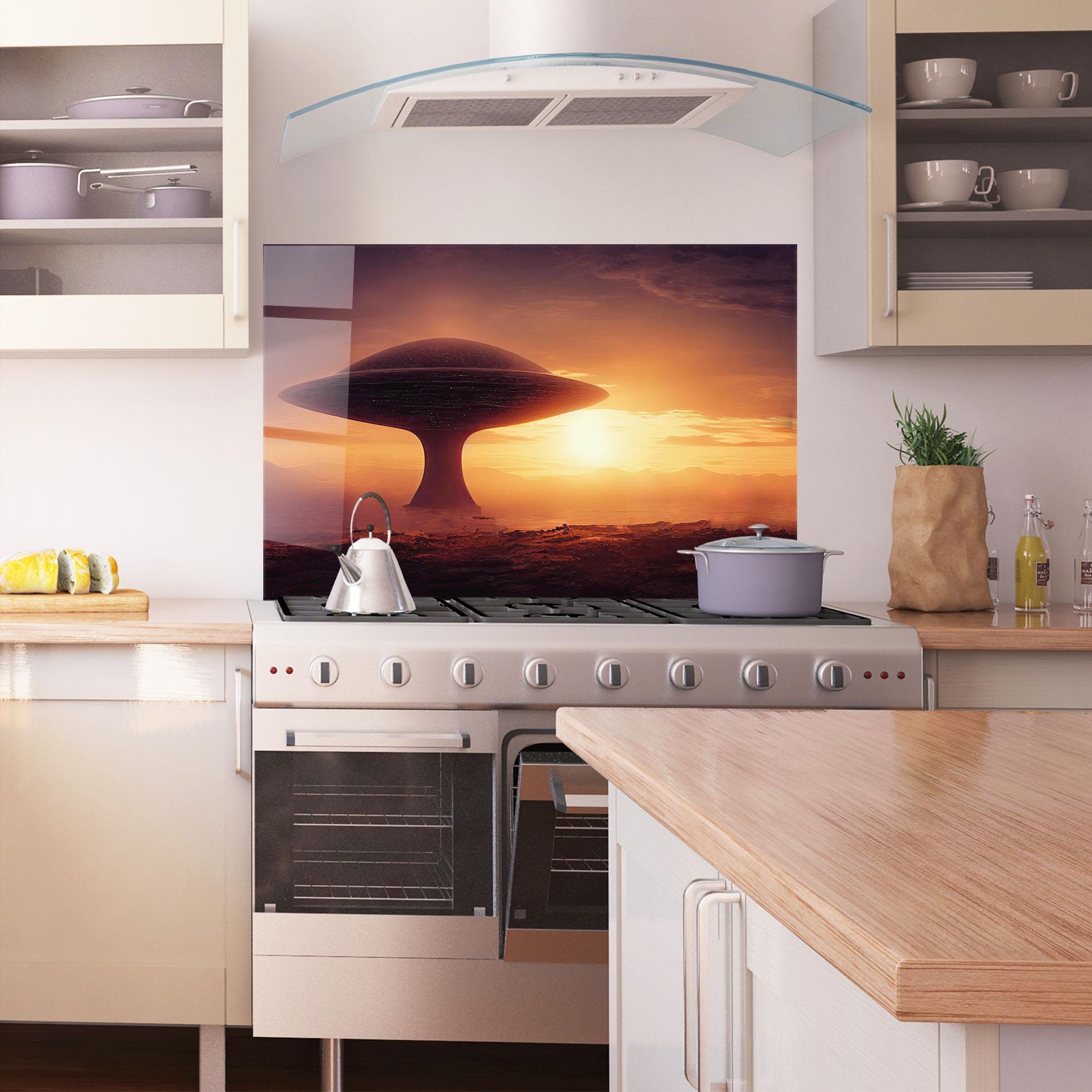 Konyhai üveg hátfal Fantasy Science Fiction mockup 1