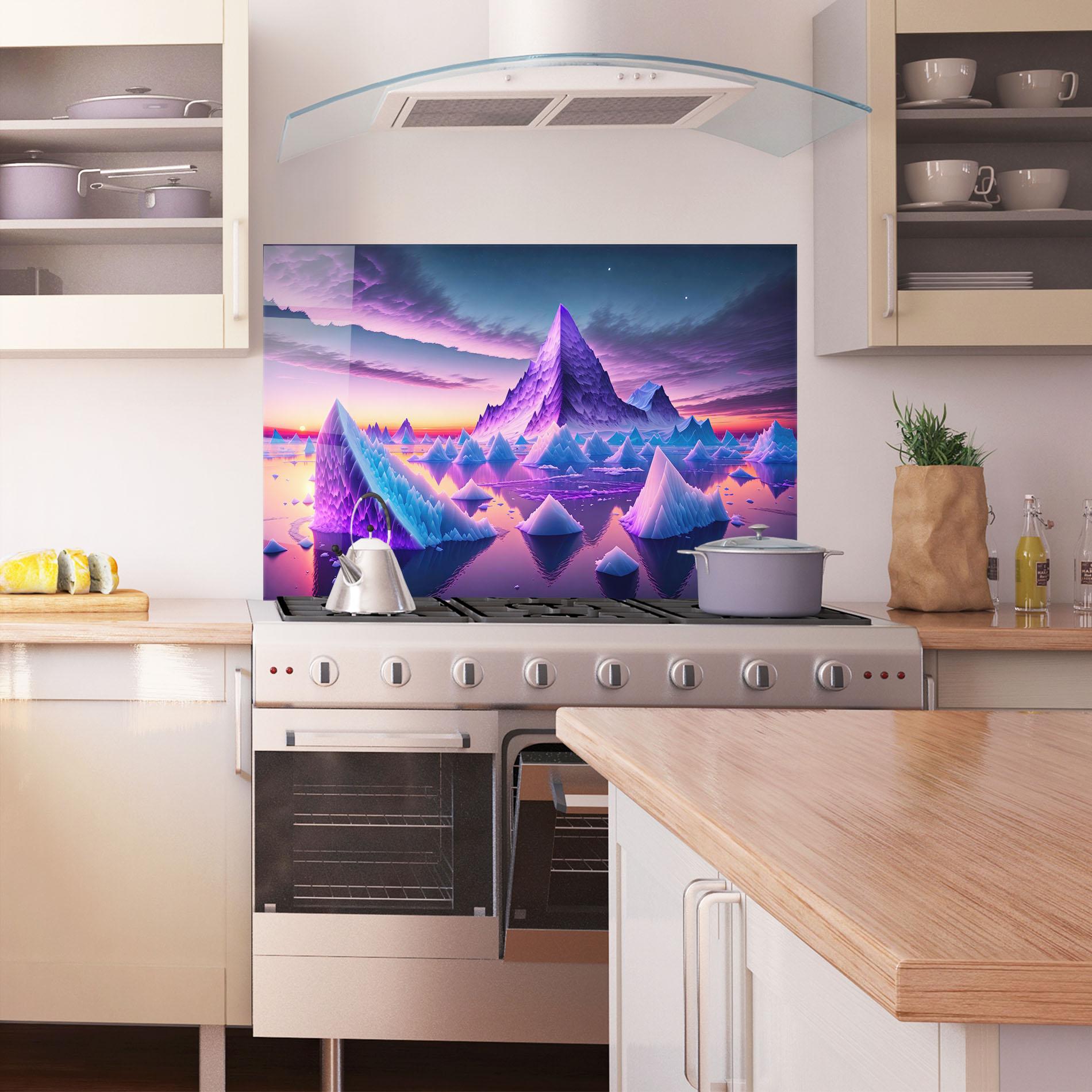 Konyhai üveg hátfal Floating Iceberg mockup 1