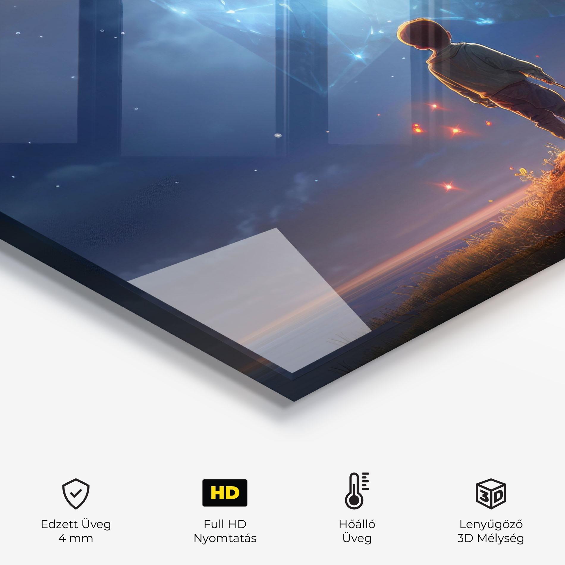 Konyhai üveg hátfal Blue Star Floating mockup 2