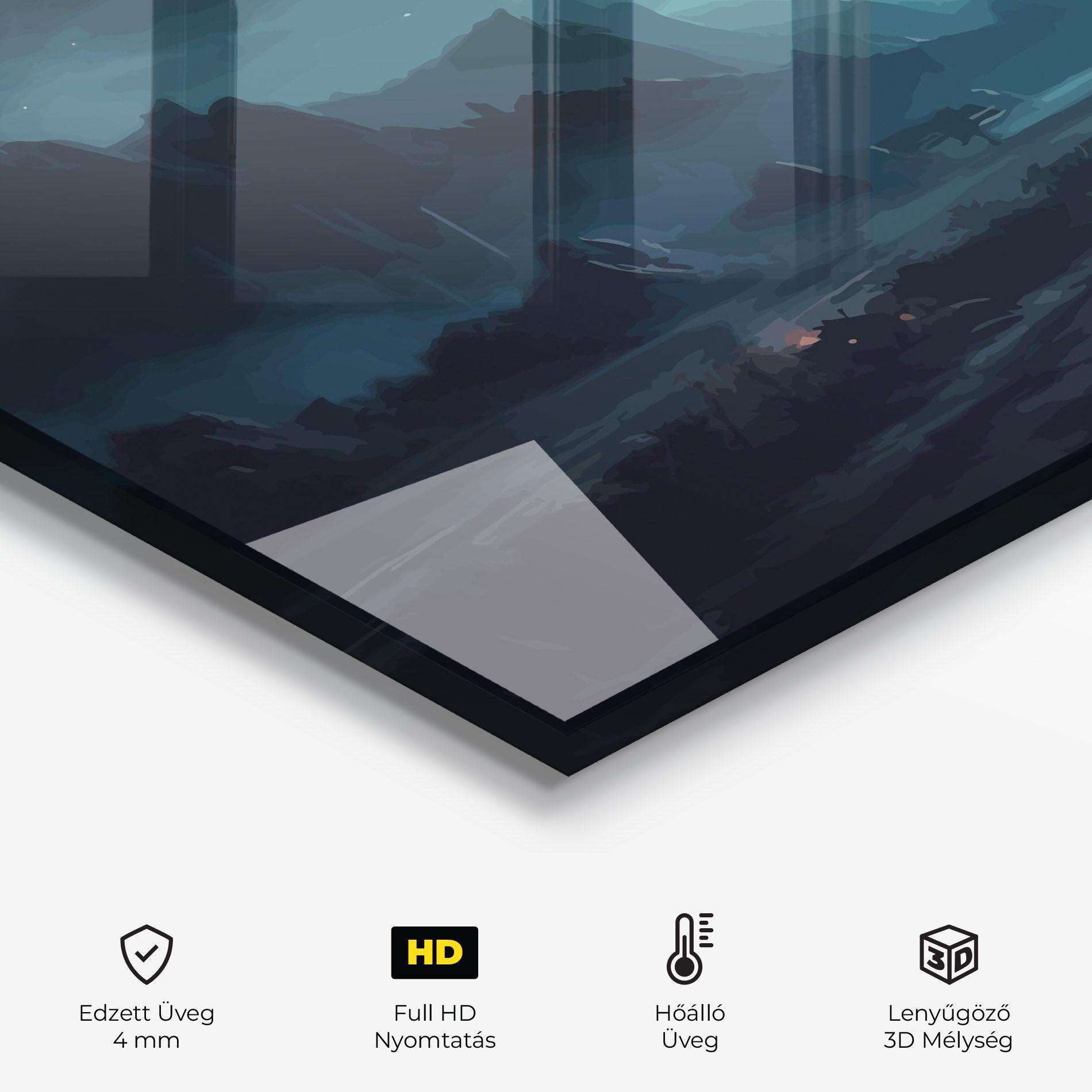 Konyhai üveg hátfal Blue Universe mockup 2