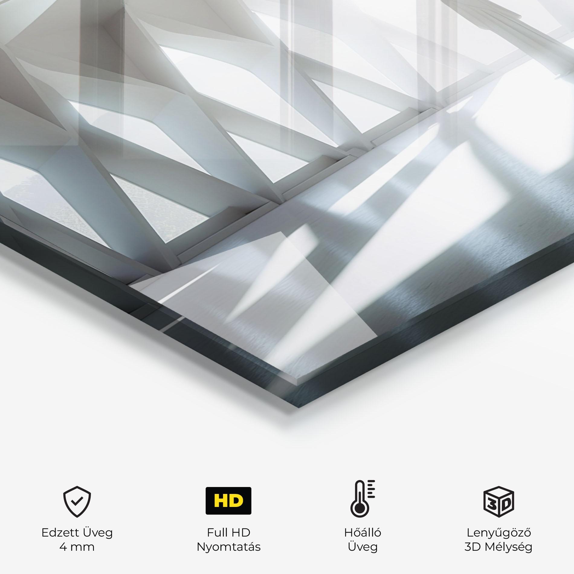 Konyhai üveg hátfal Bright Room Statue mockup 2