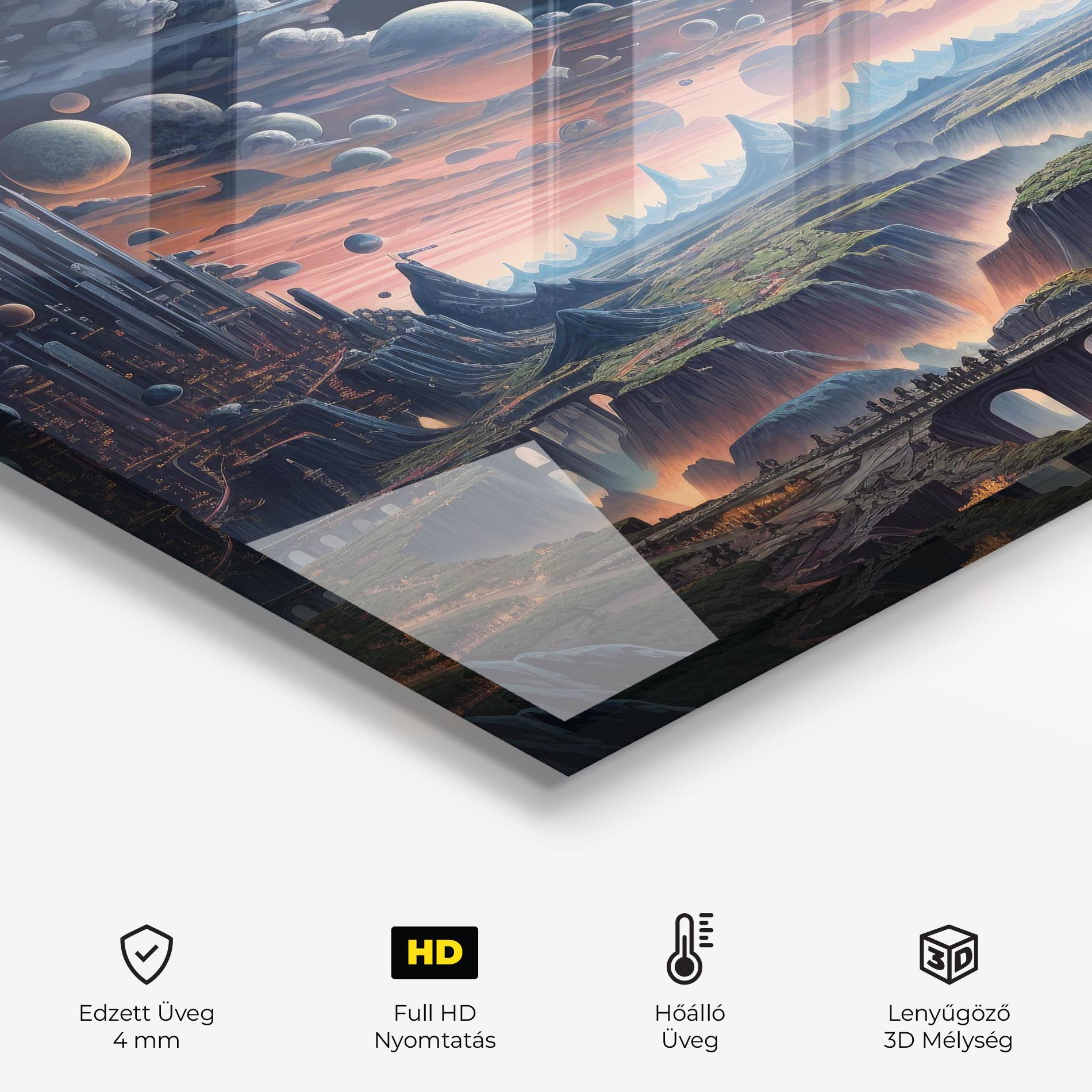 Konyhai üveg hátfal Celestial Chronicler mockup 2