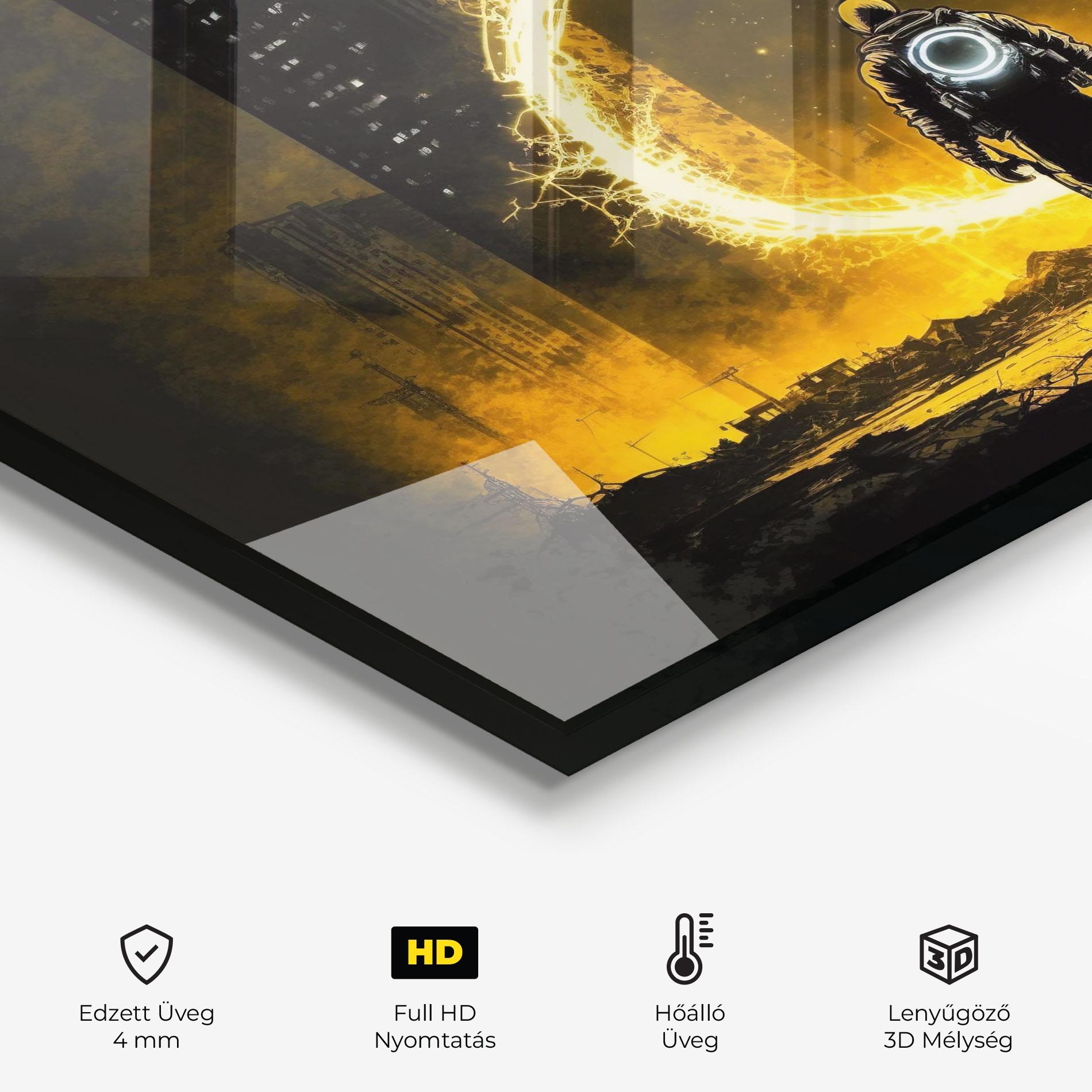 Konyhai üveg hátfal Fire Portal mockup 2