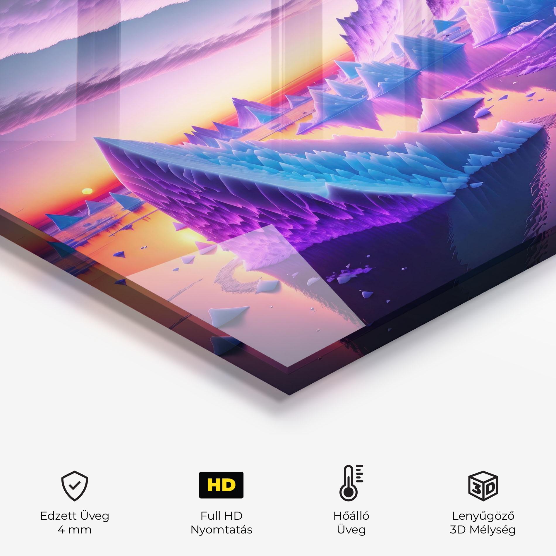 Konyhai üveg hátfal Floating Iceberg mockup 2