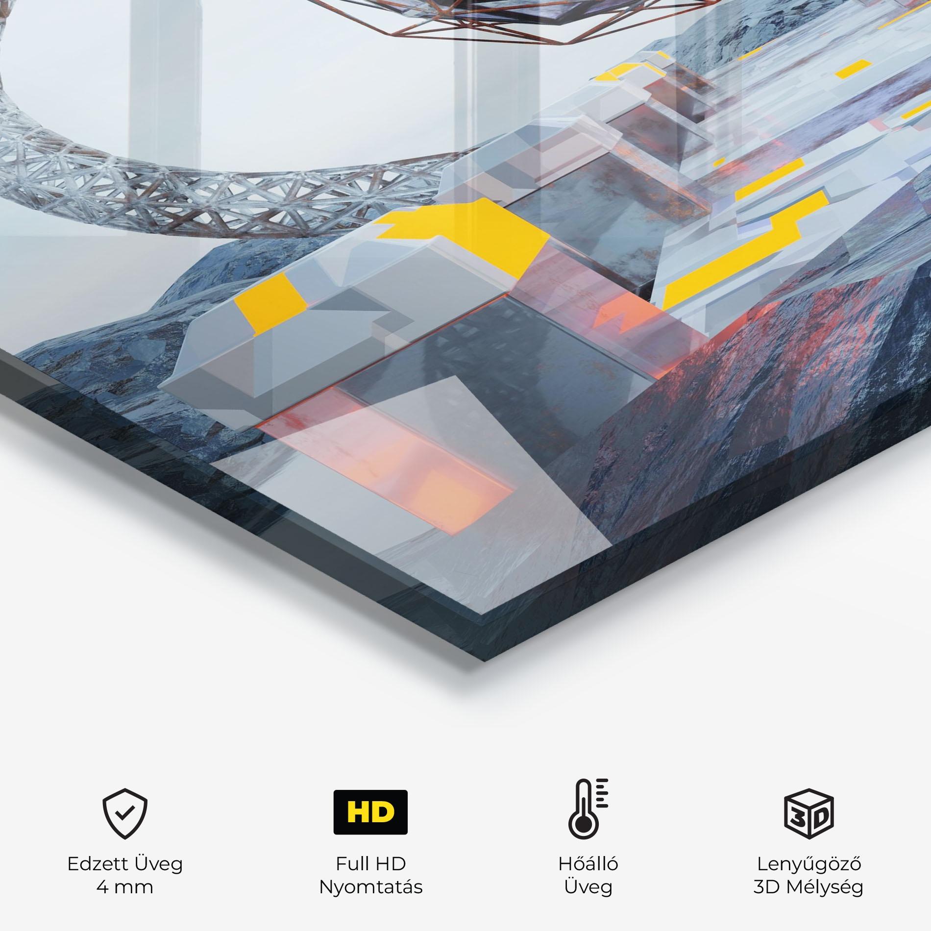 Konyhai üveg hátfal Galactic Globe mockup 2