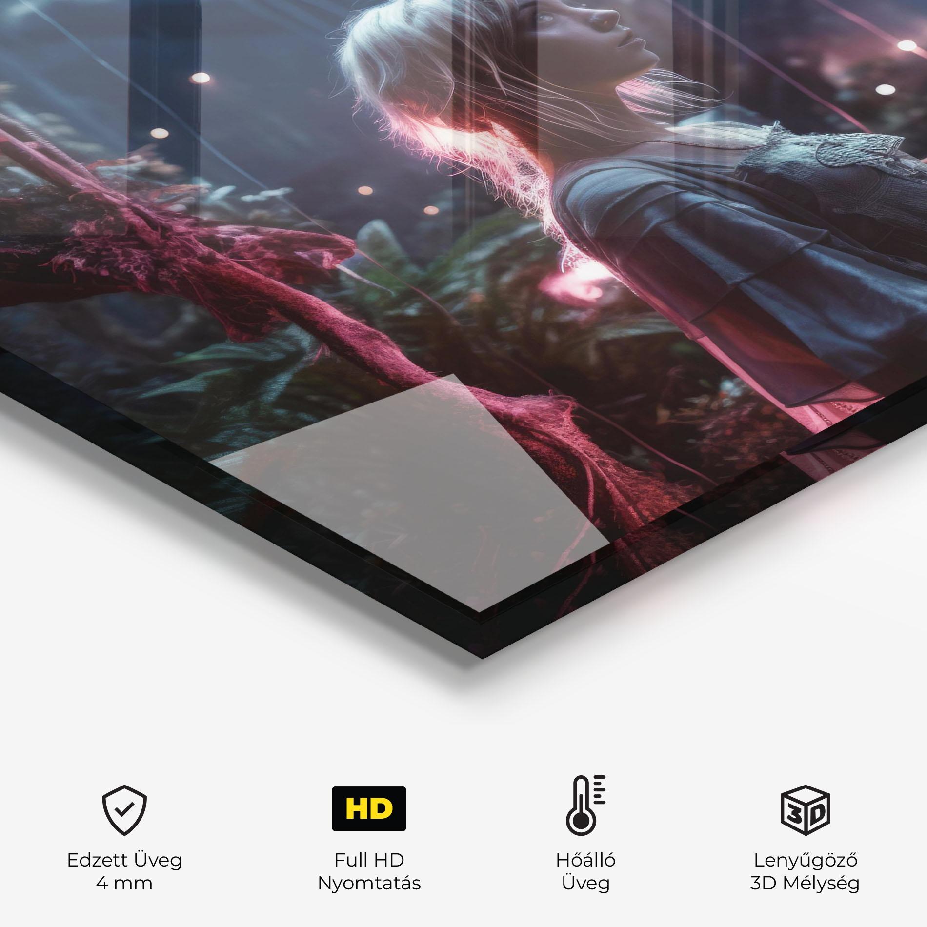 Konyhai üveg hátfal Glowing Balls Floating mockup 2