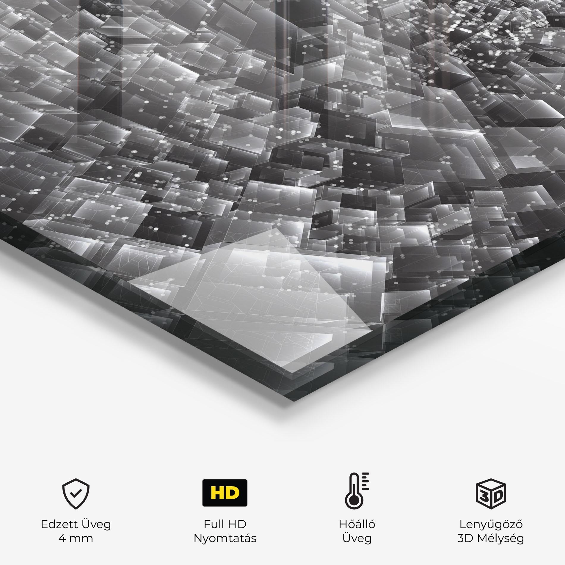 Konyhai üveg hátfal Grey Shape View mockup 2