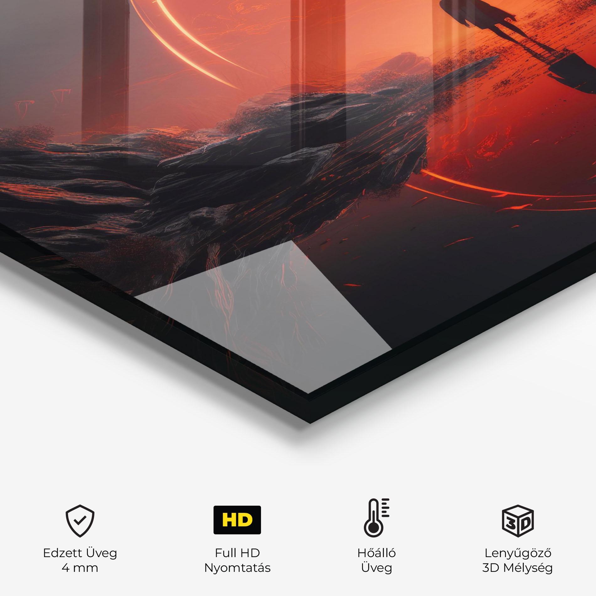 Konyhai üveg hátfal Man Orange Orb mockup 2