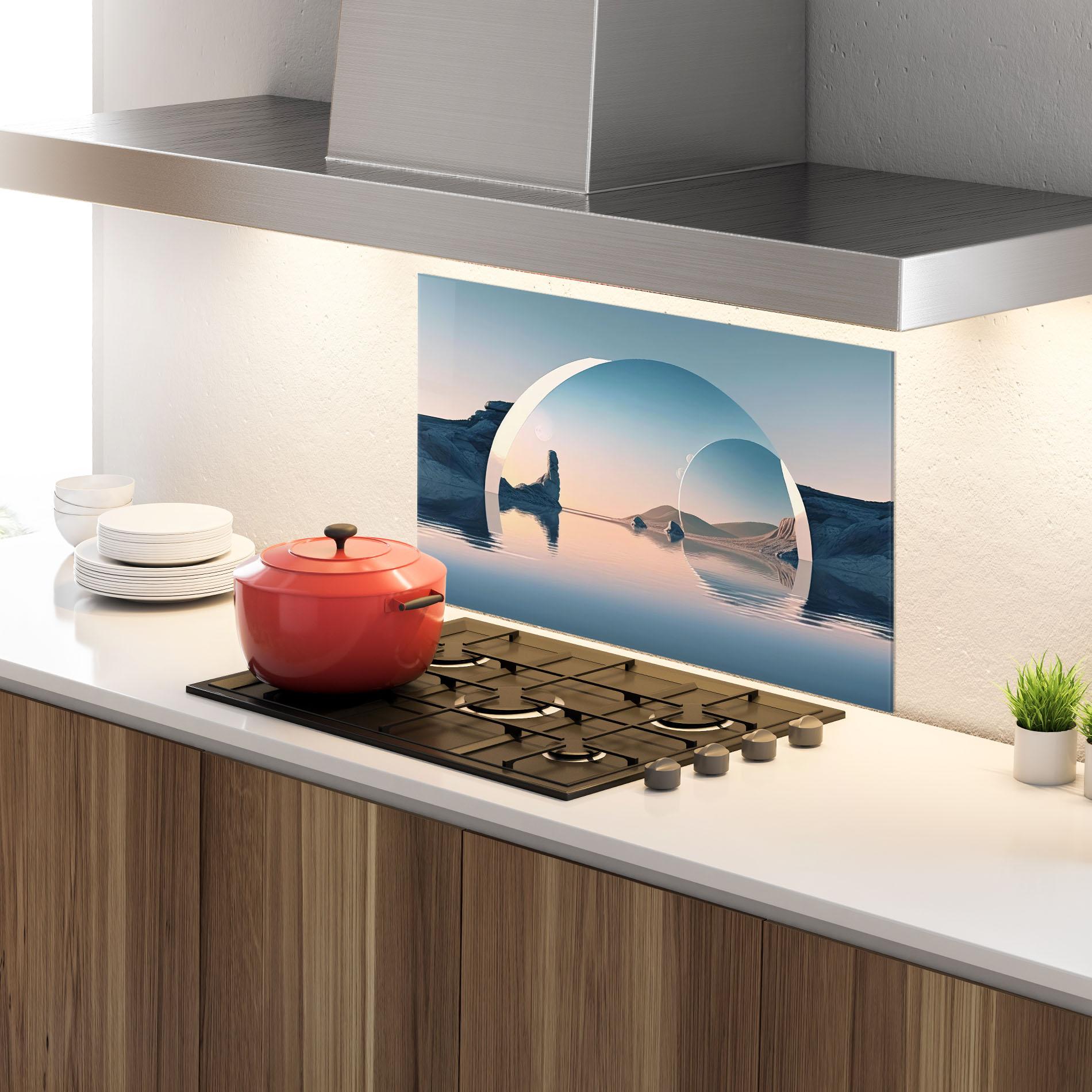 Konyhai üveg hátfal 3d Fantastic Elements mockup 4