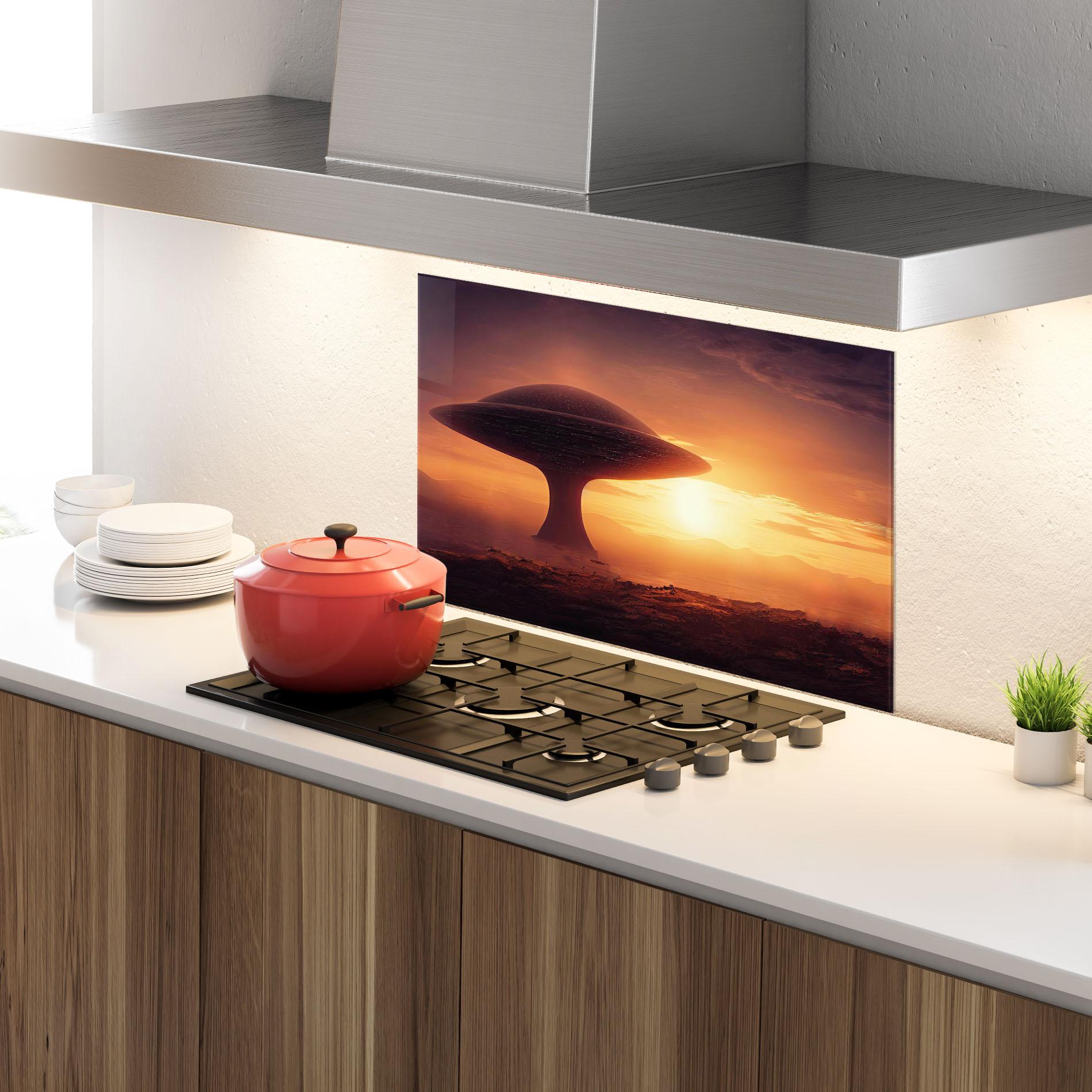 Konyhai üveg hátfal Fantasy Science Fiction mockup 4