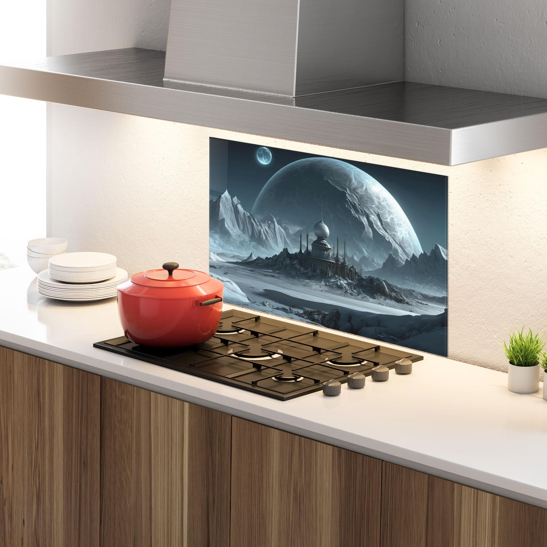 Konyhai üveg hátfal Muslim Design mockup 4