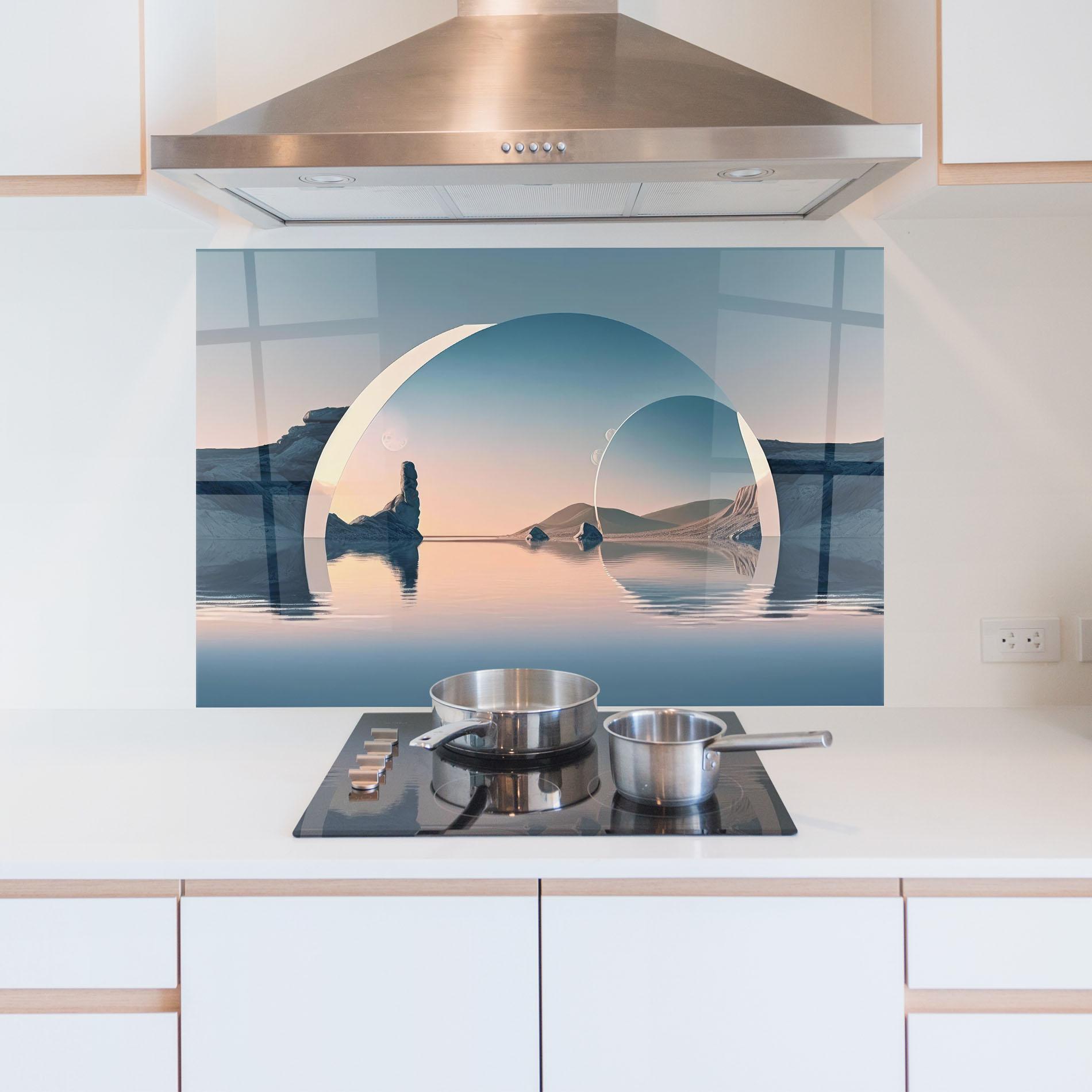 Konyhai üveg hátfal 3d Fantastic Elements mockup 5