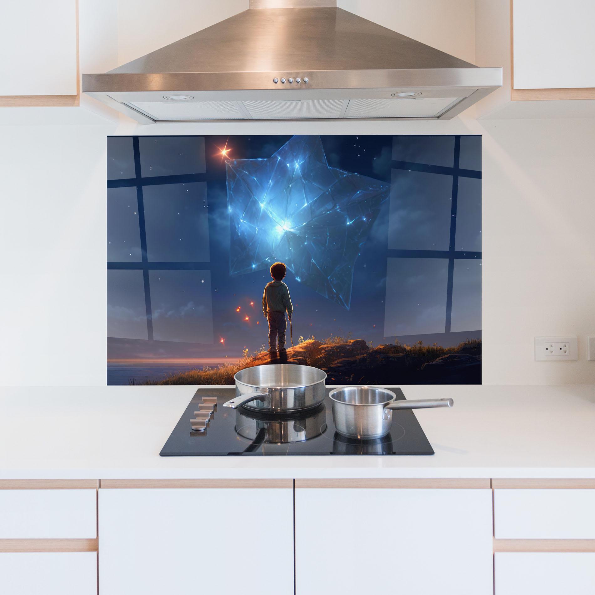 Konyhai üveg hátfal Blue Star Floating mockup 5