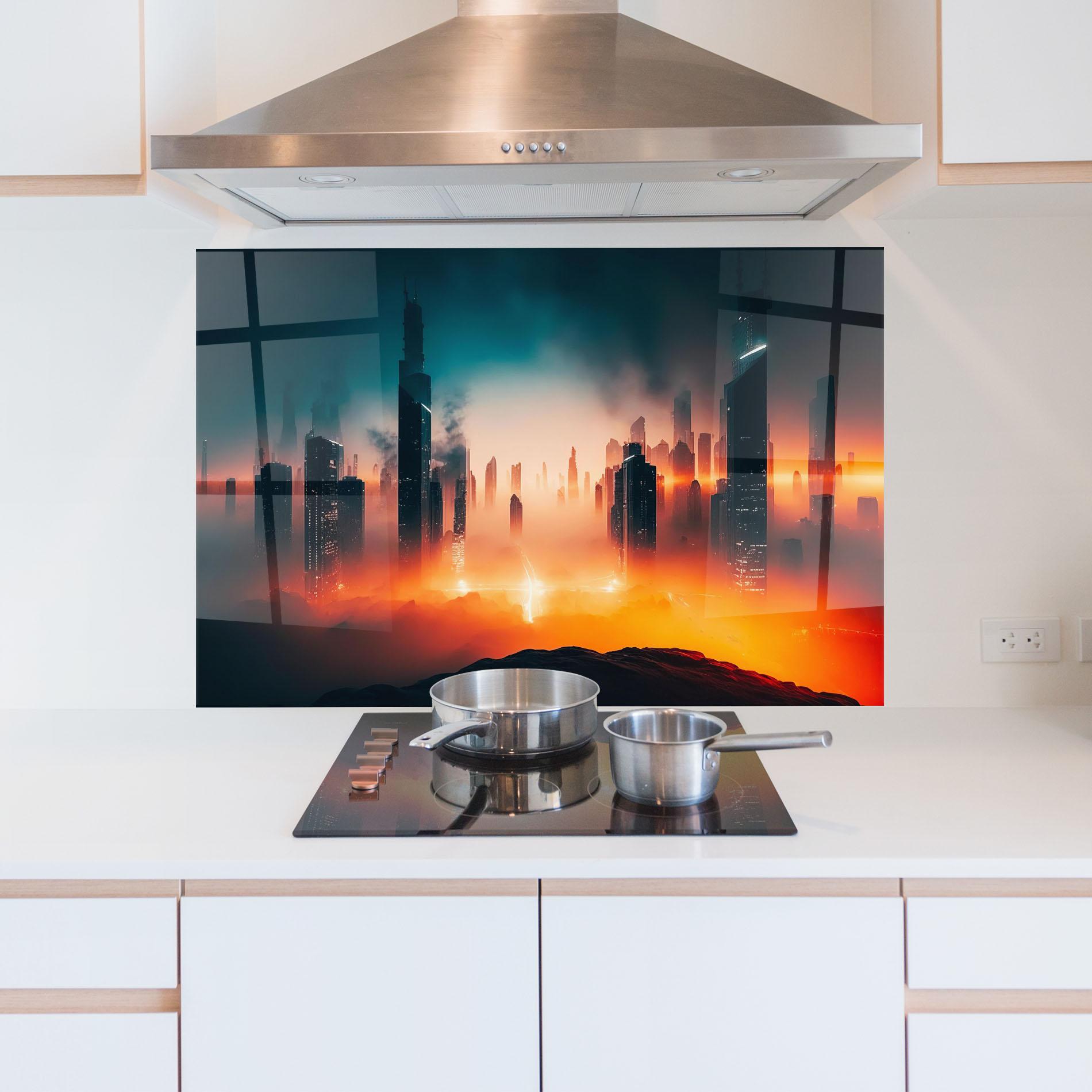 Konyhai üveg hátfal City S Skyline mockup 5