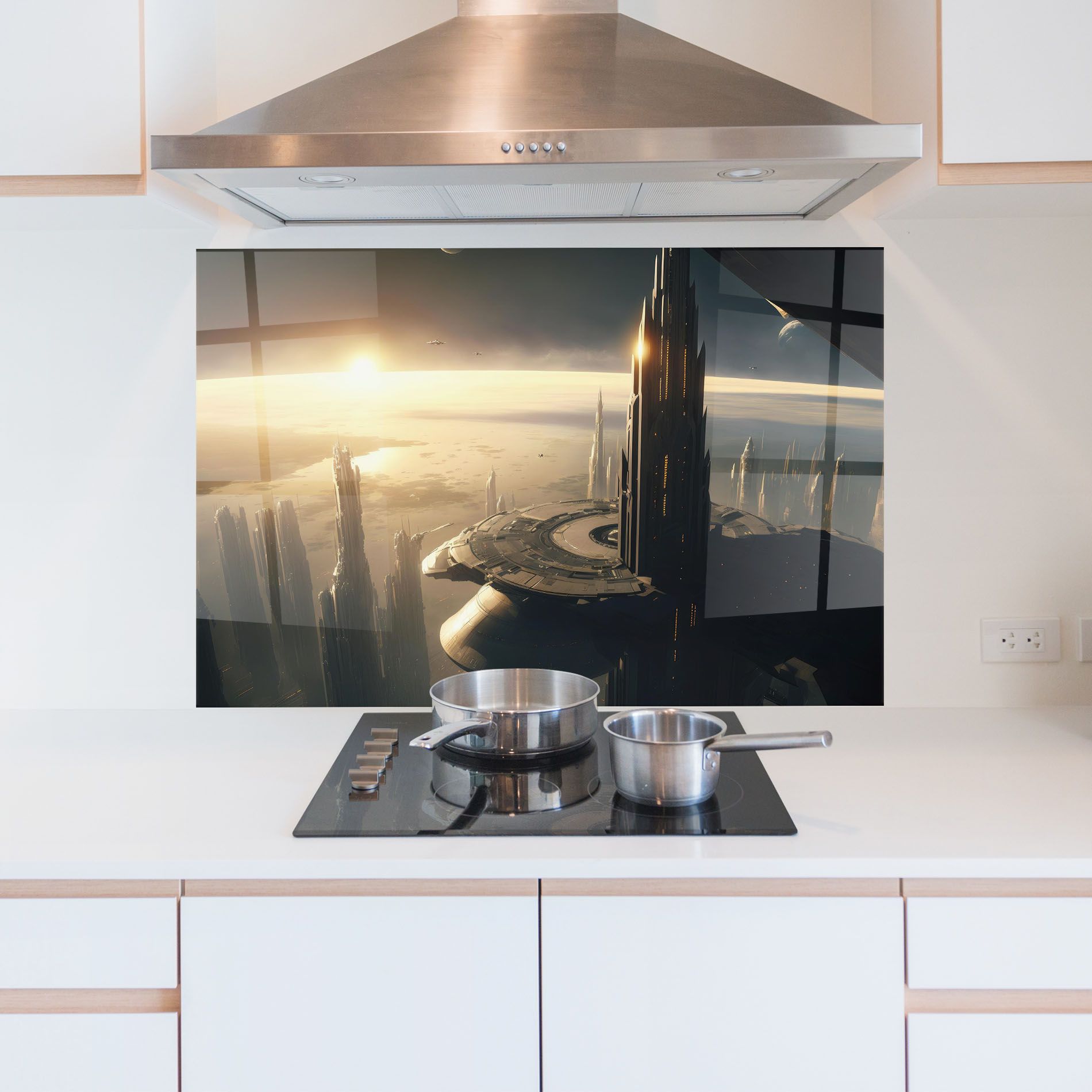 Fantasy Futuristic Cityscape mockup 5