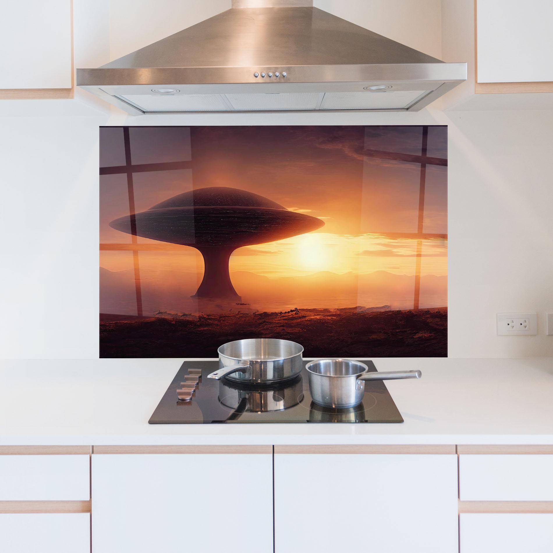 Konyhai üveg hátfal Fantasy Science Fiction mockup 5