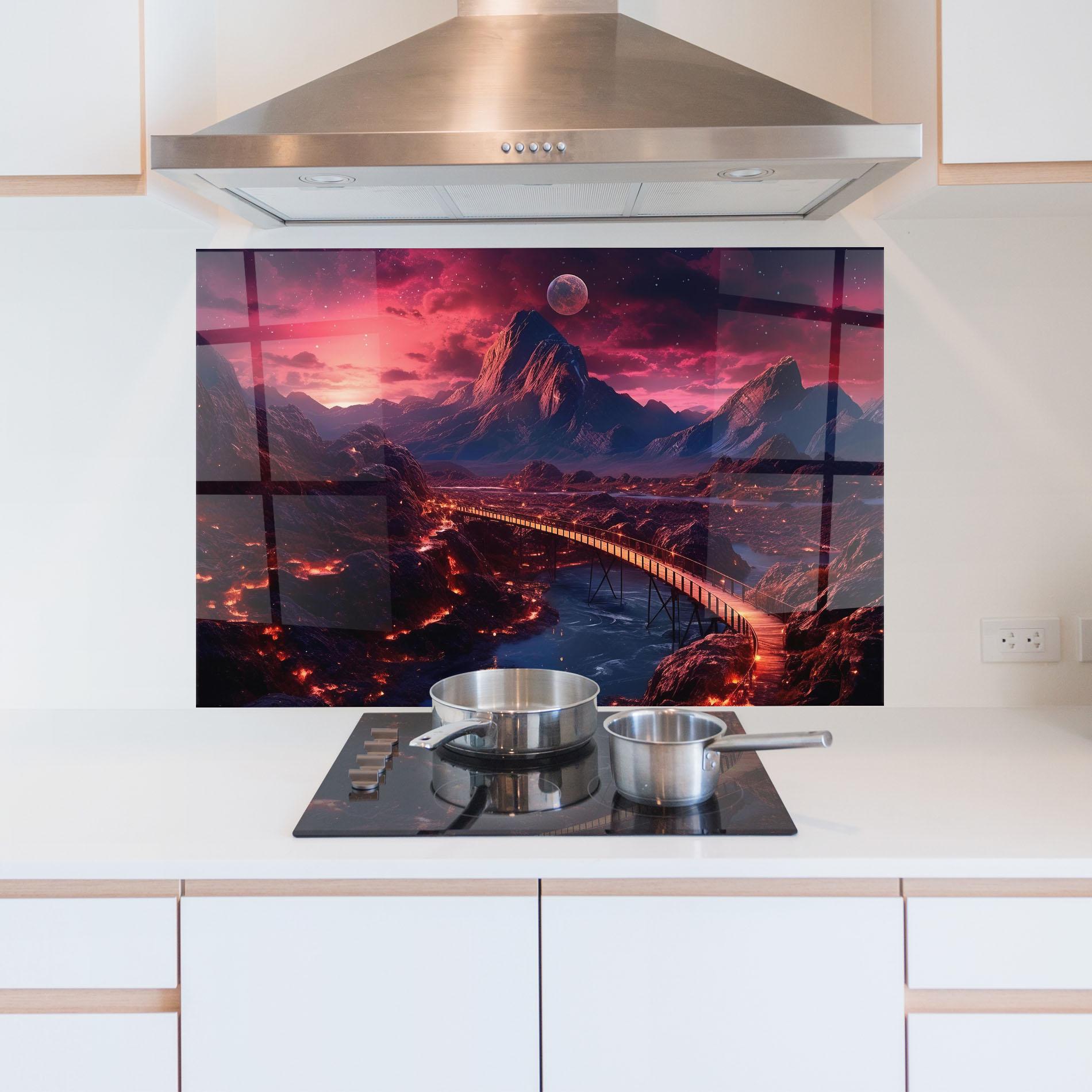 Konyhai üveg hátfal Interstellar Journey mockup 5