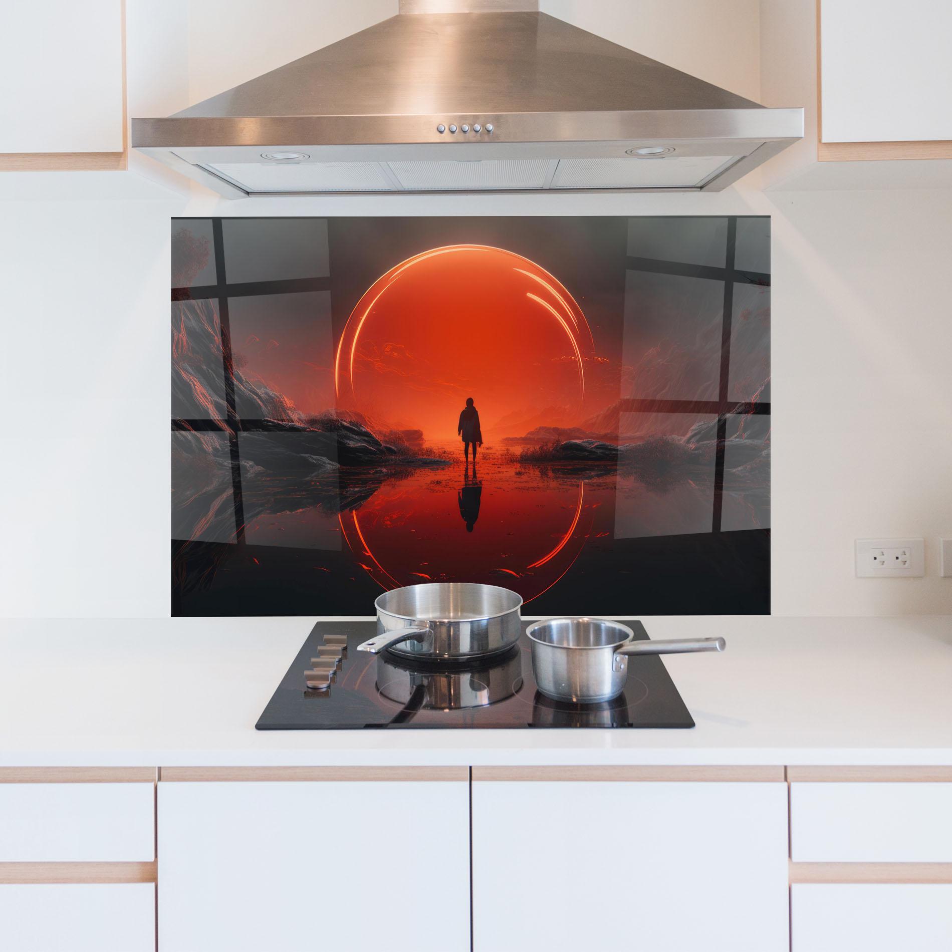 Konyhai üveg hátfal Man Orange Orb mockup 5