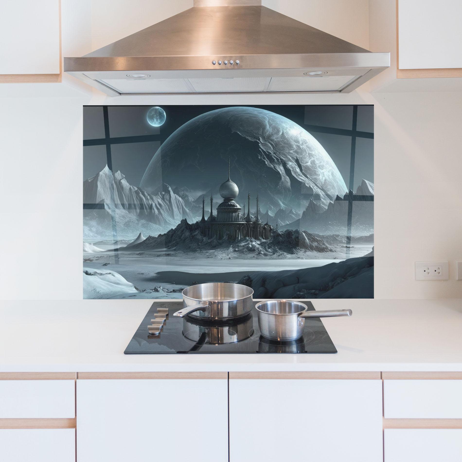 Konyhai üveg hátfal Muslim Design mockup 5