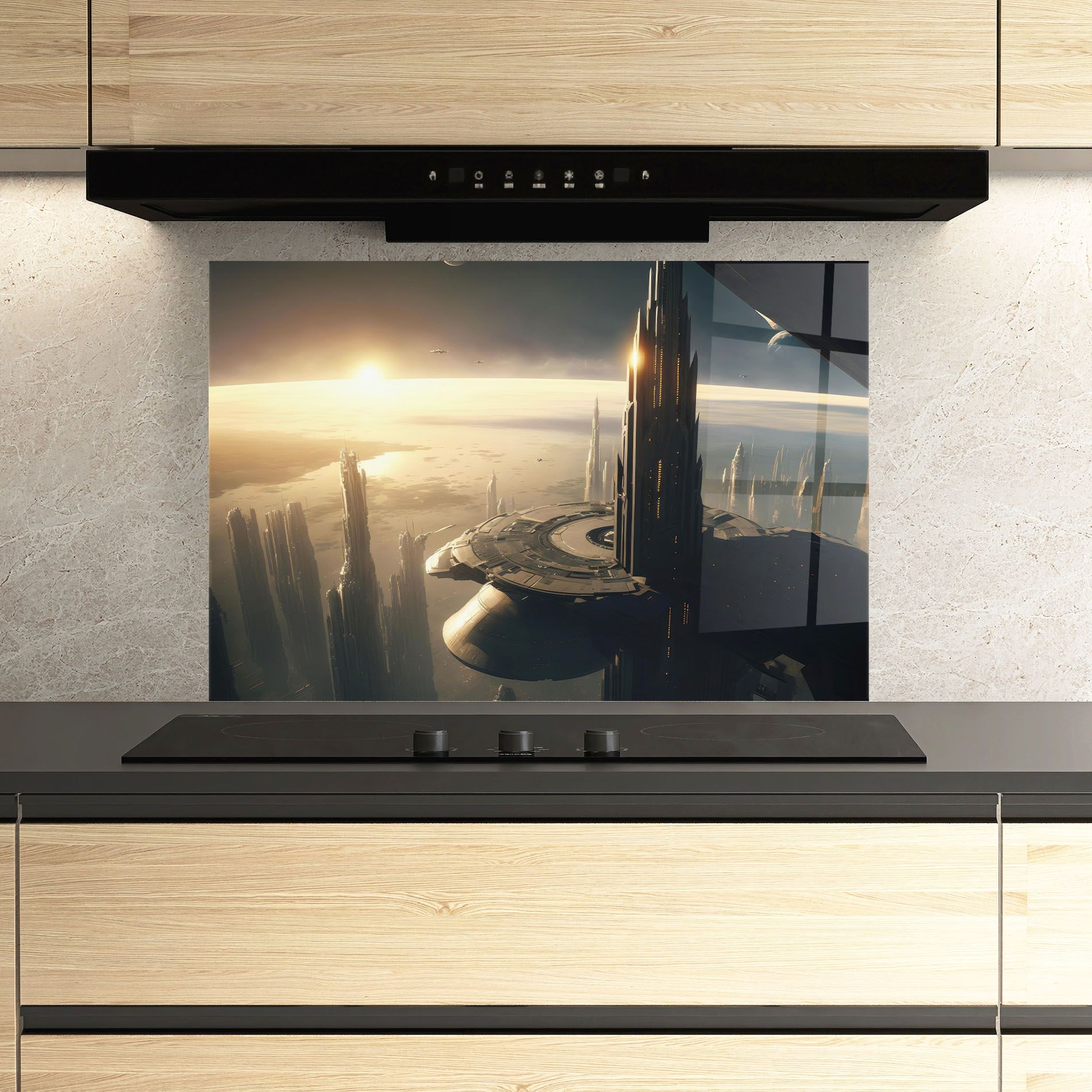 Fantasy Futuristic Cityscape mockup 3