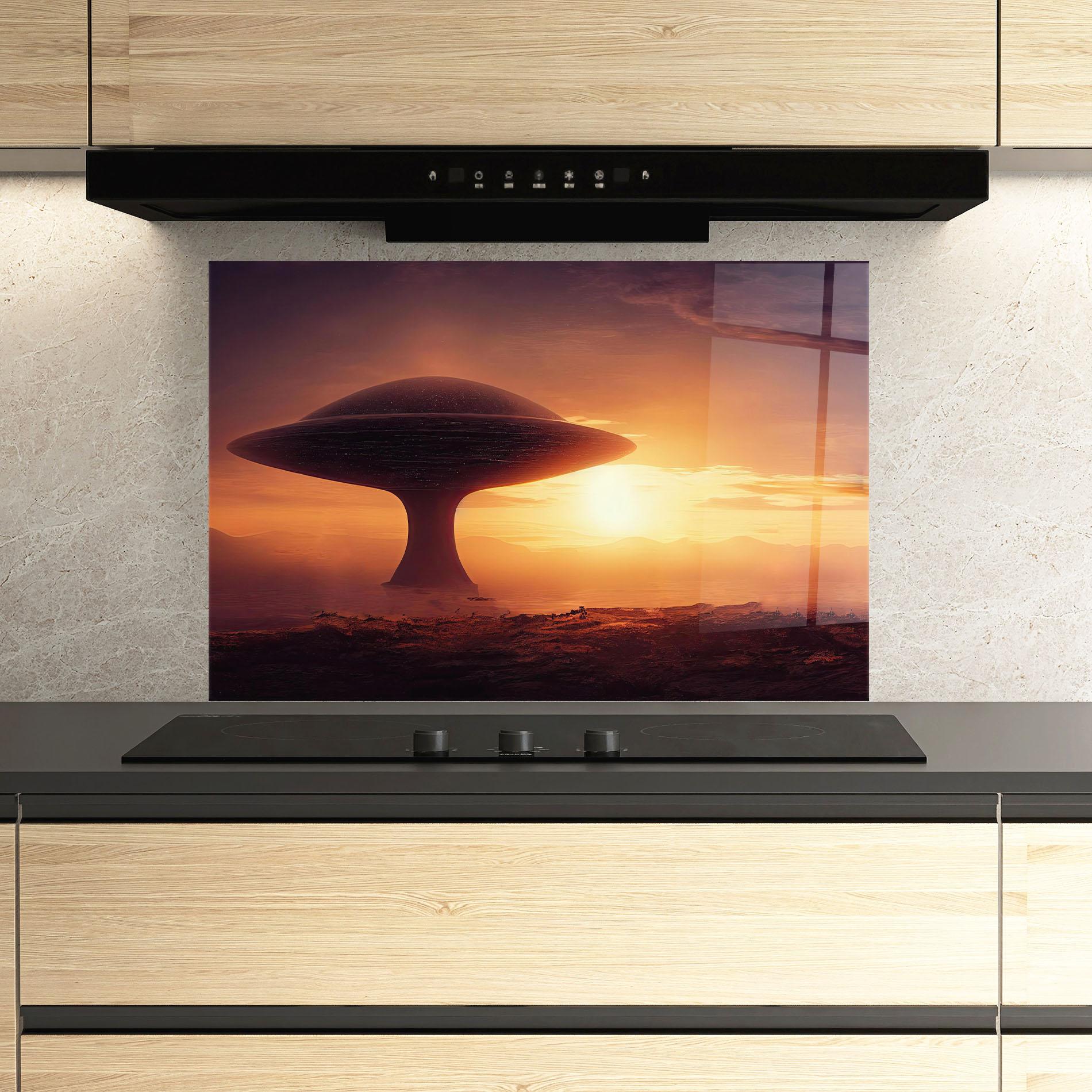 Konyhai üveg hátfal Fantasy Science Fiction mockup 3