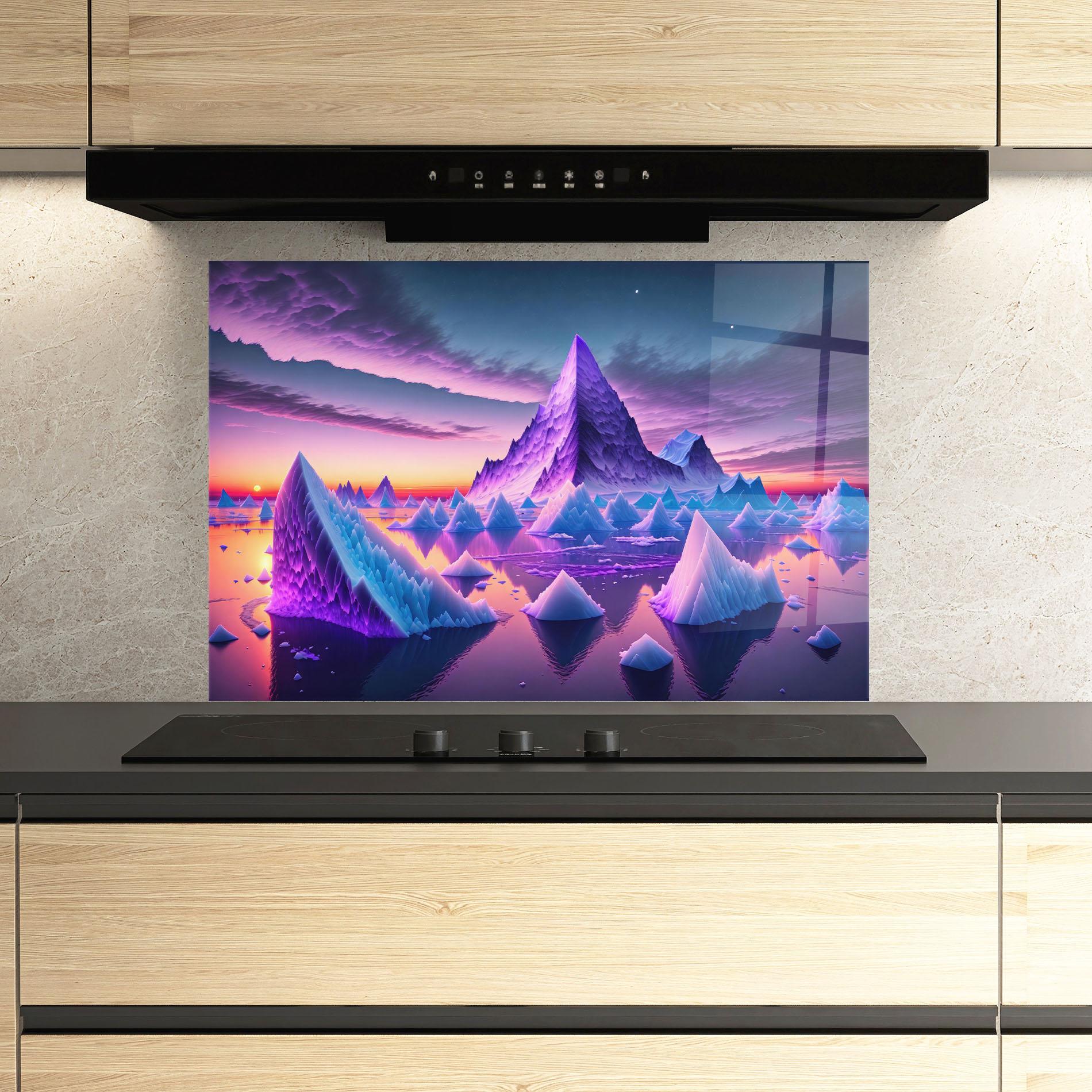 Konyhai üveg hátfal Floating Iceberg mockup 3