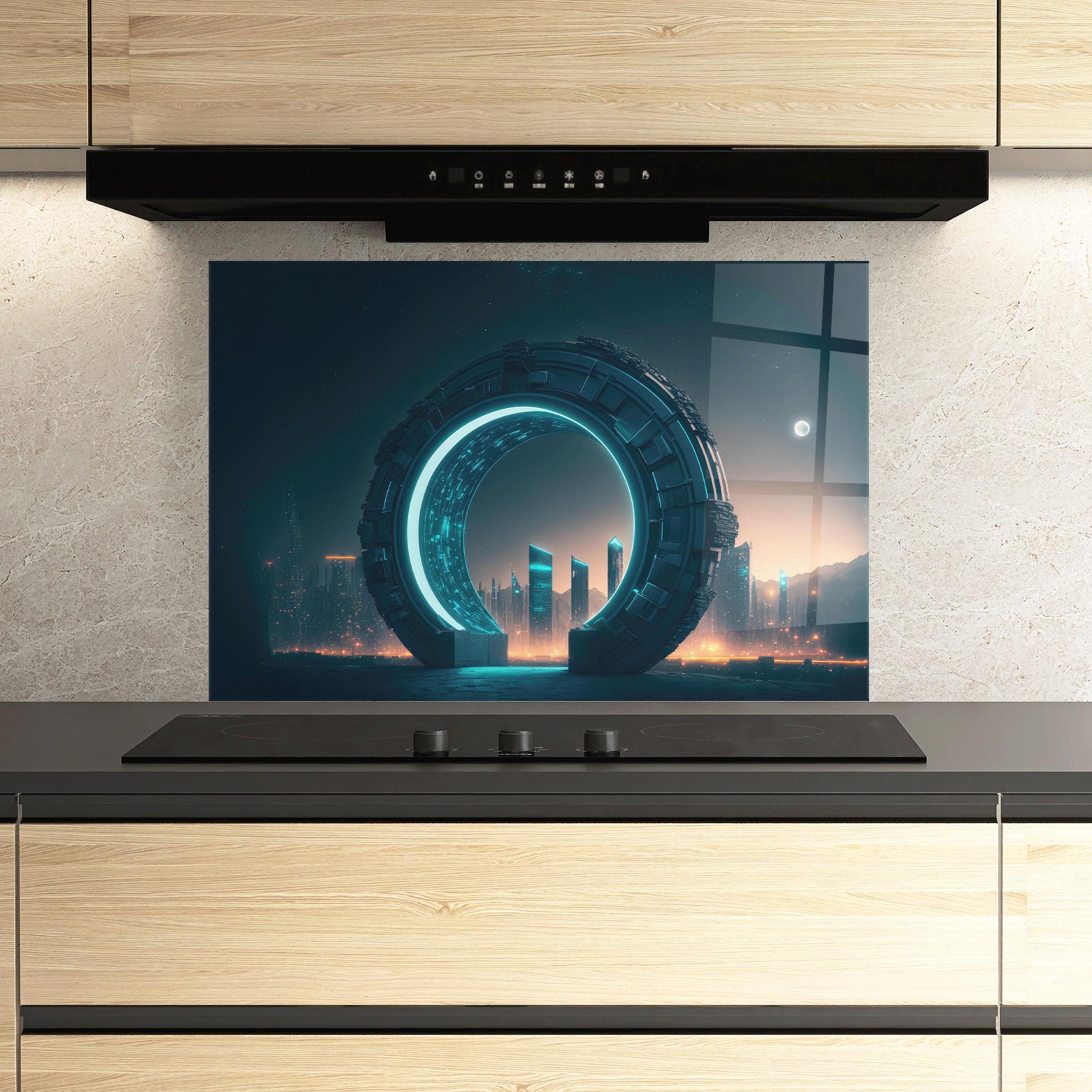 Konyhai üveg hátfal Future Portal mockup 3