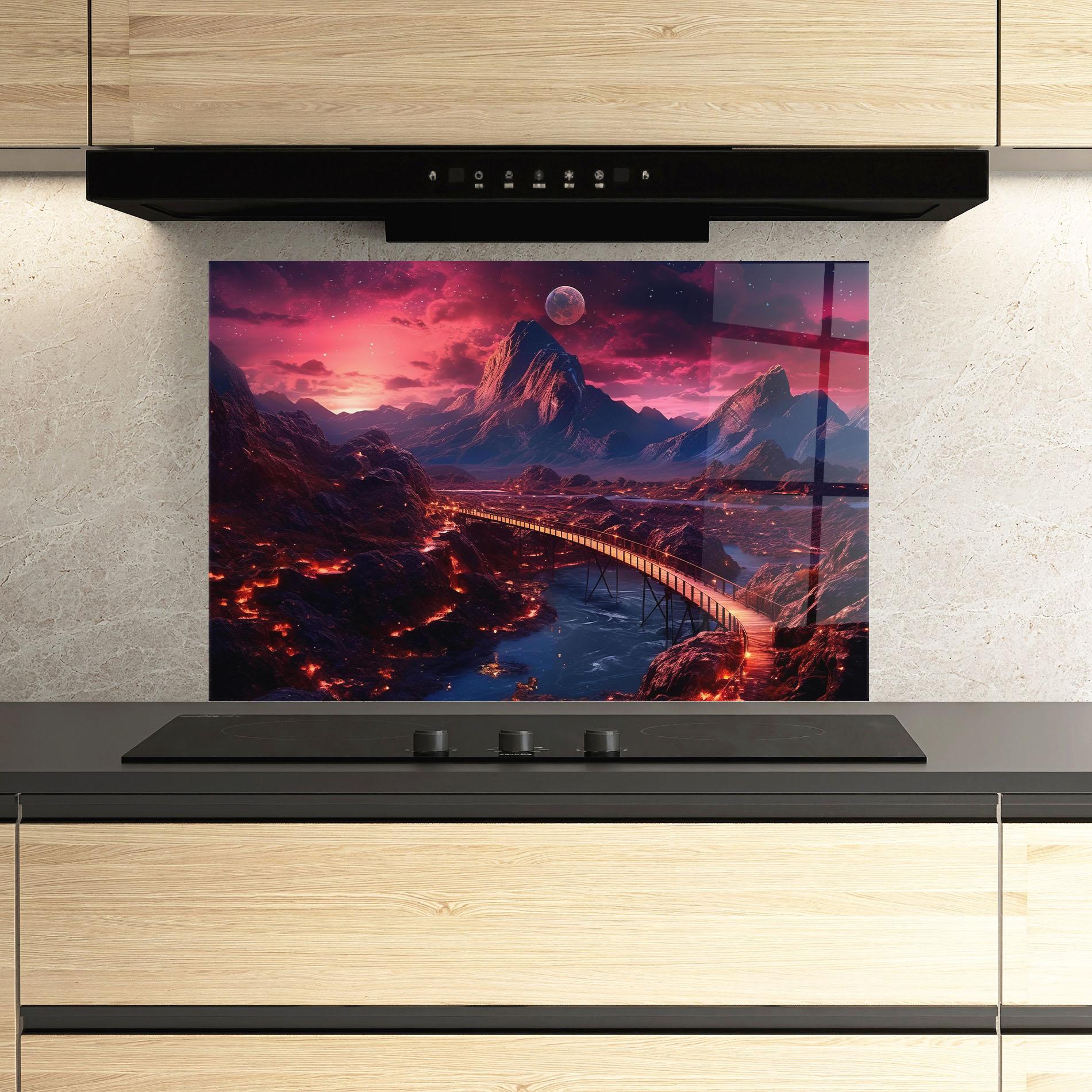 Konyhai üveg hátfal Interstellar Journey mockup 3