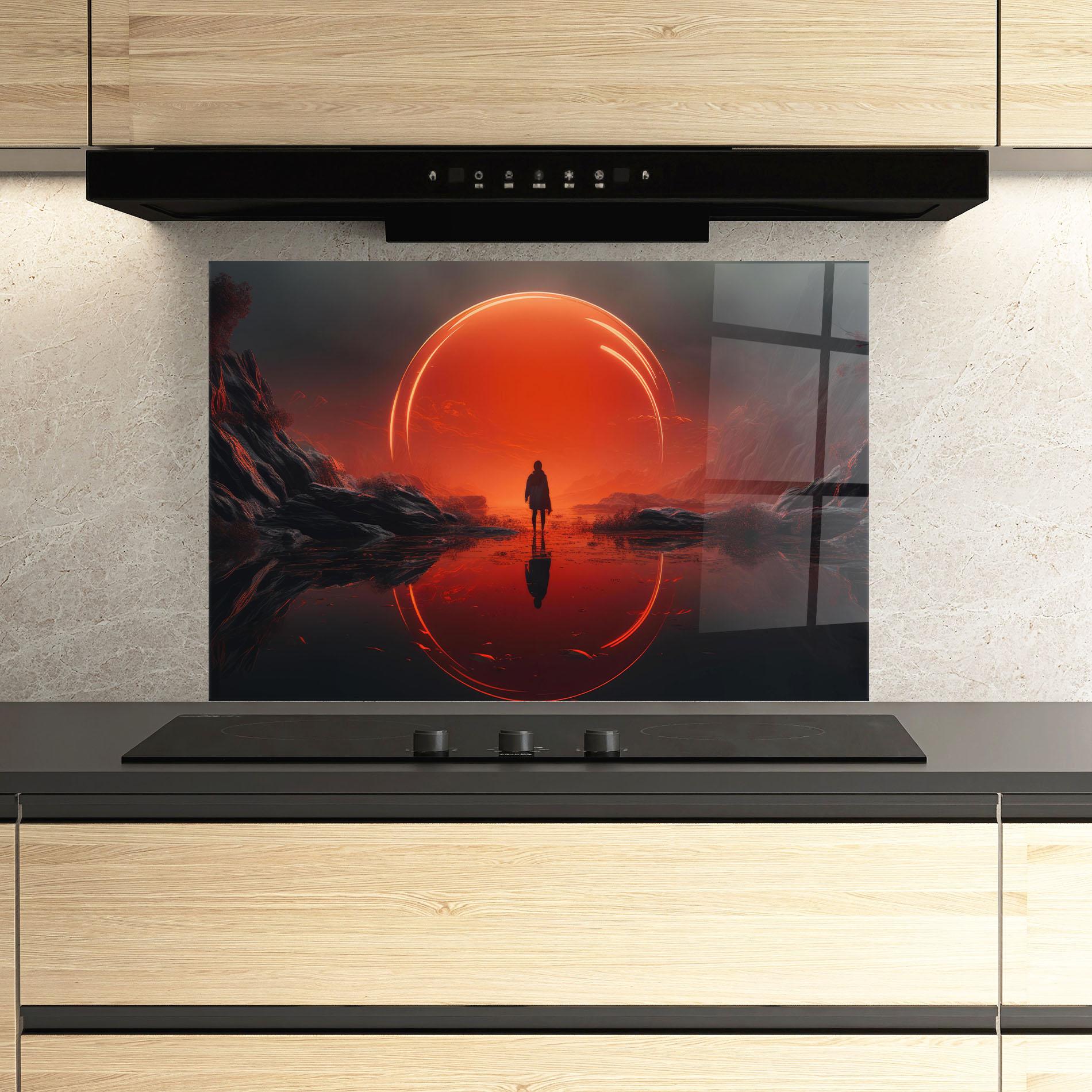 Konyhai üveg hátfal Man Orange Orb mockup 3