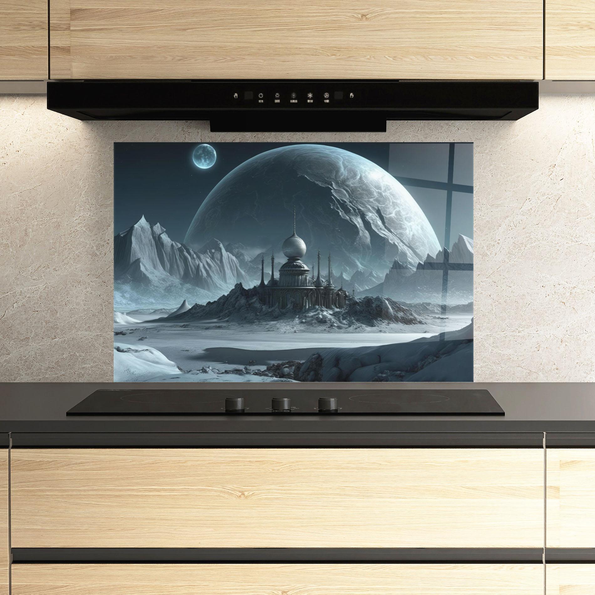 Konyhai üveg hátfal Muslim Design mockup 3