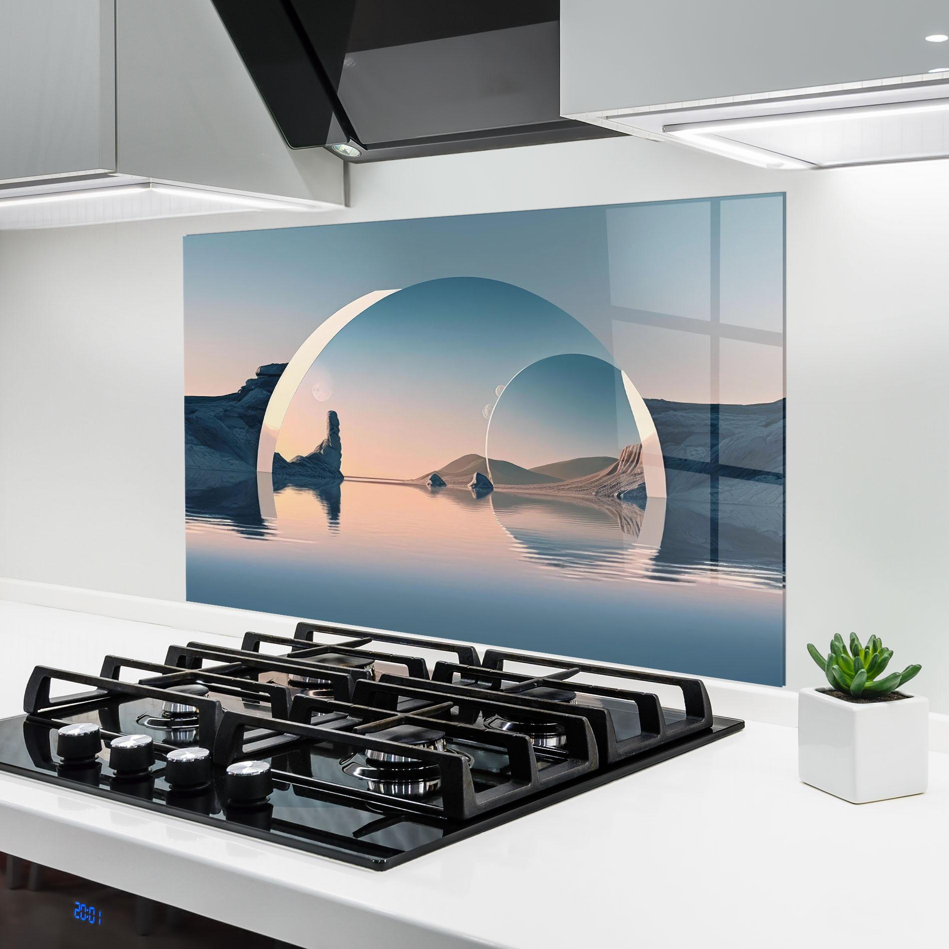 Konyhai üveg hátfal 3d Fantastic Elements mockup 6