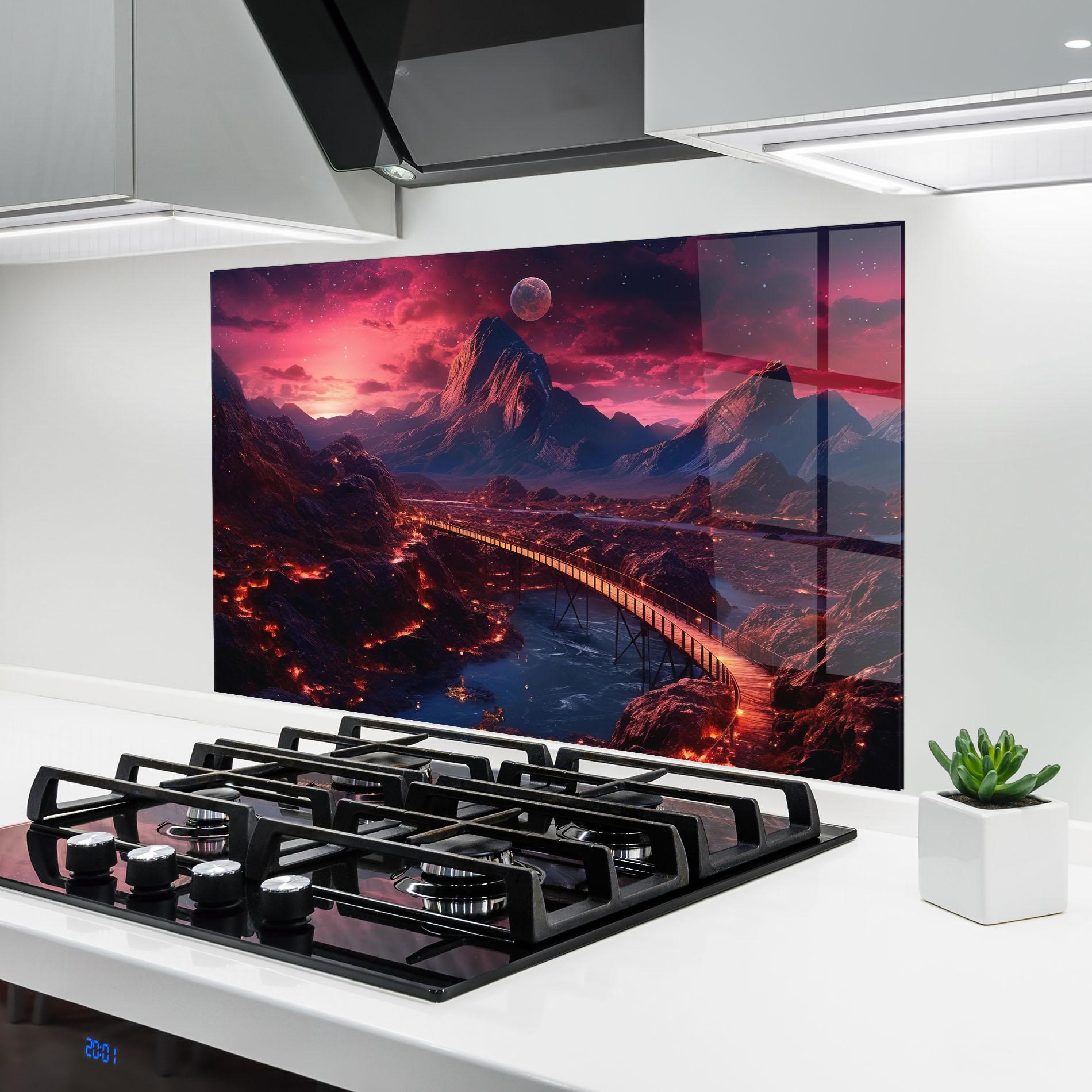 Konyhai üveg hátfal Interstellar Journey mockup 6