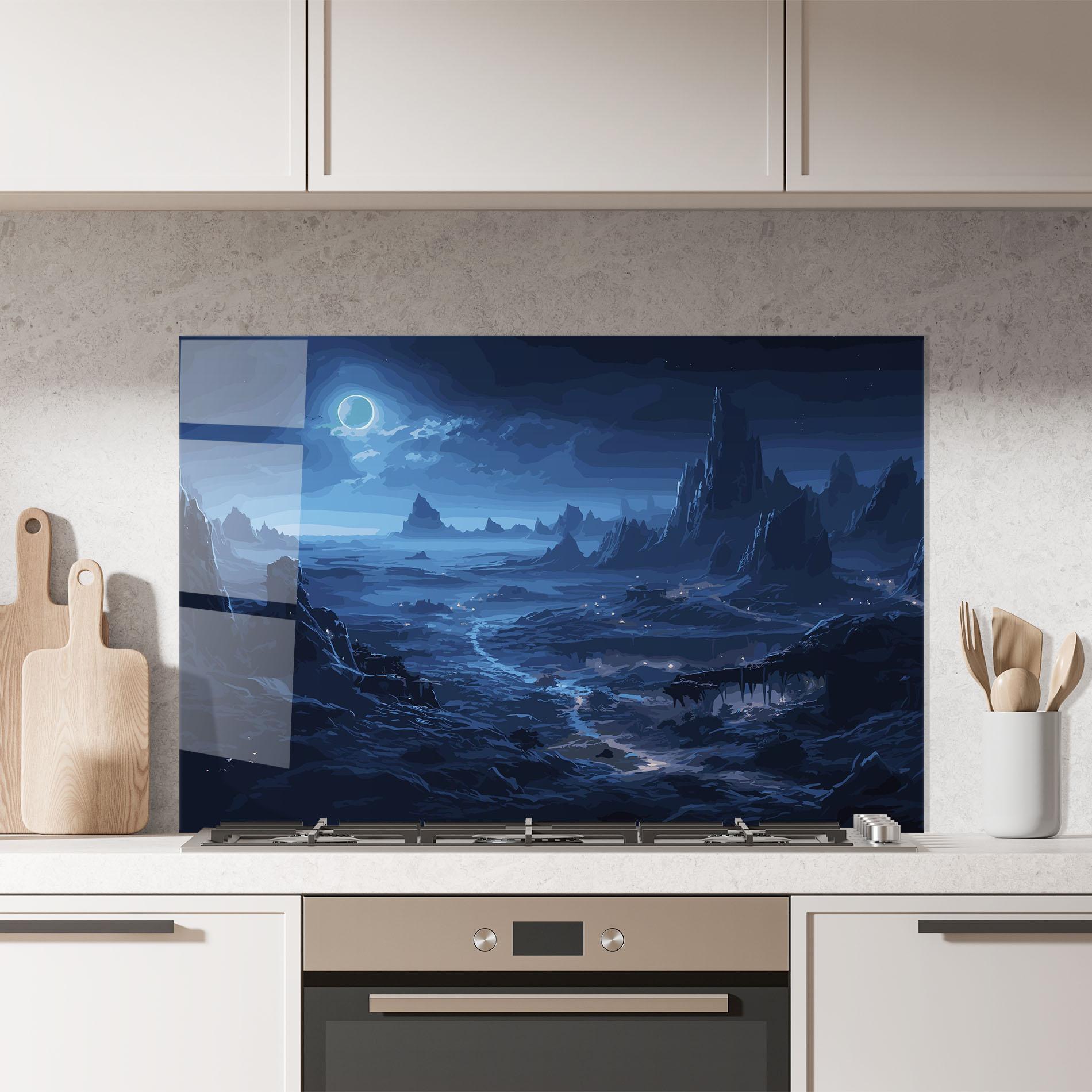 Konyhai üveg hátfal Blue Art World mockup 7