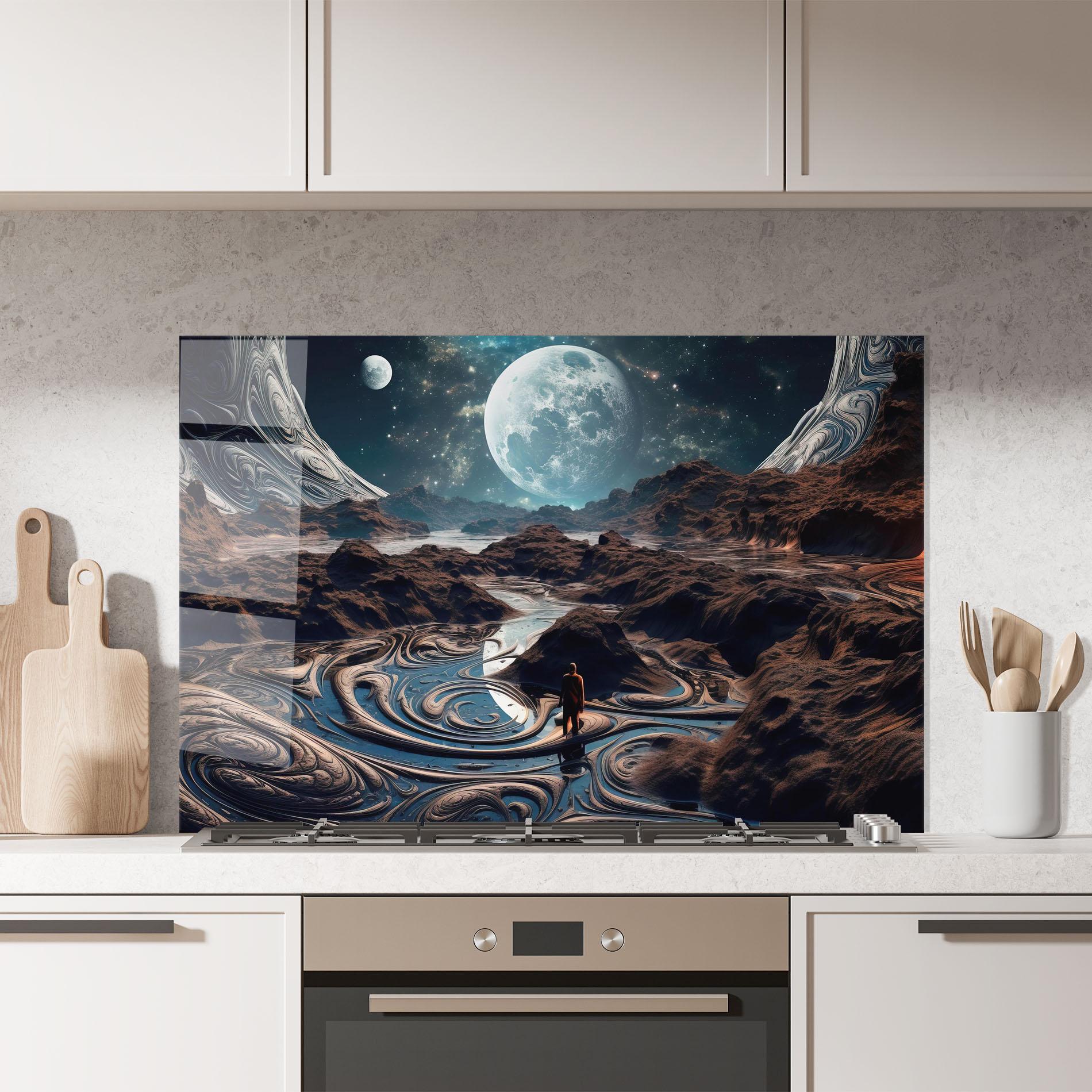 Konyhai üveg hátfal Desert Big Moon mockup 7