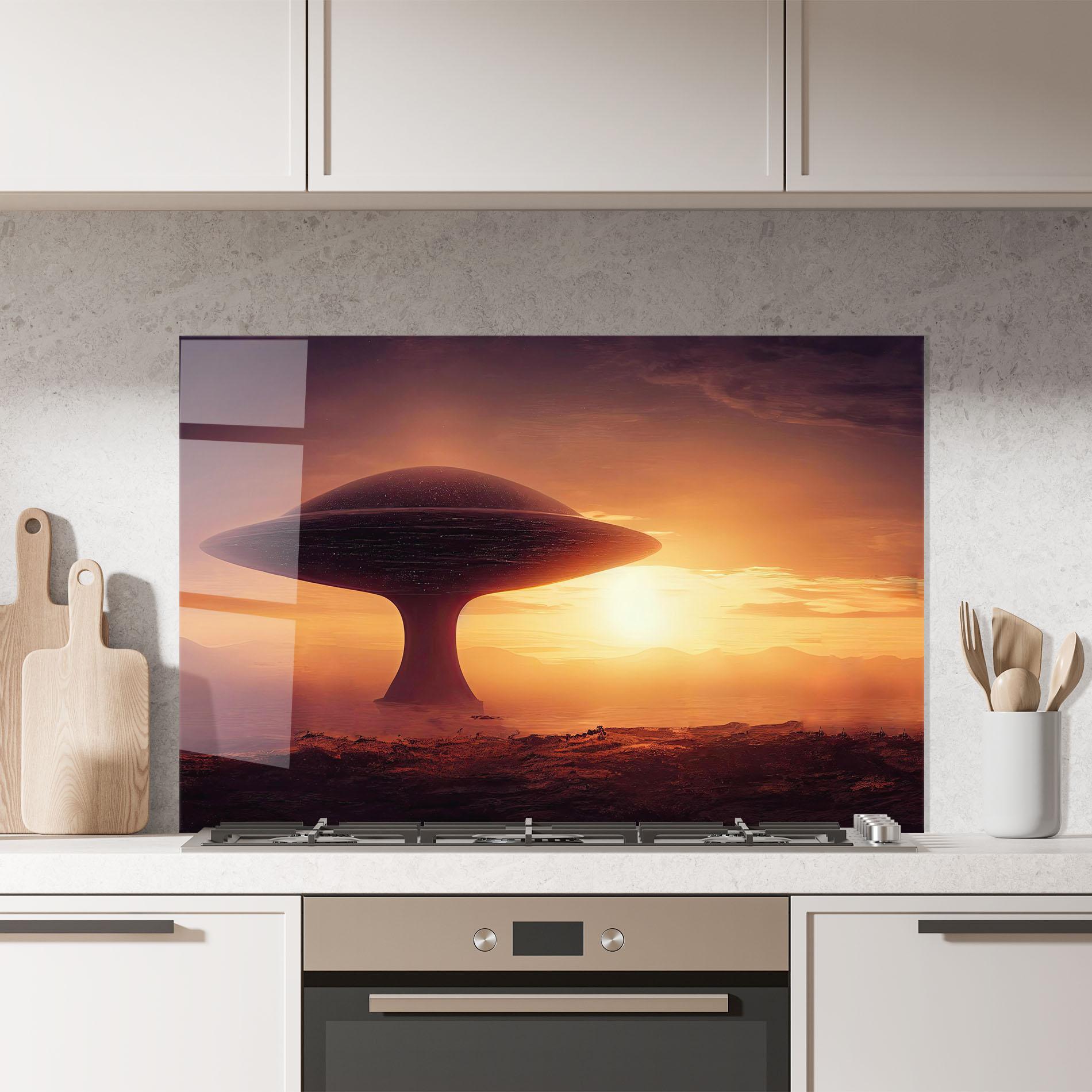 Konyhai üveg hátfal Fantasy Science Fiction mockup 7