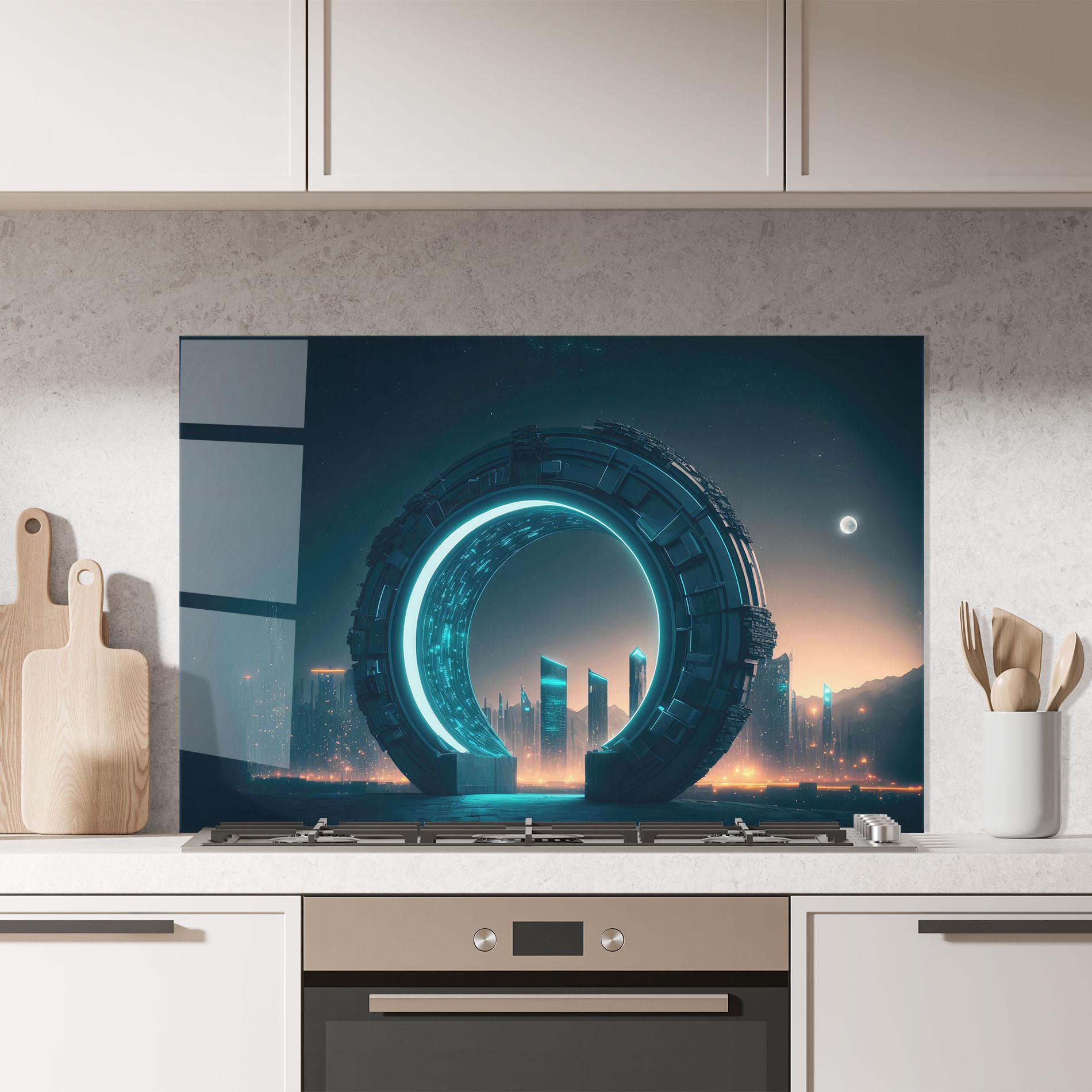 Konyhai üveg hátfal Future Portal mockup 7