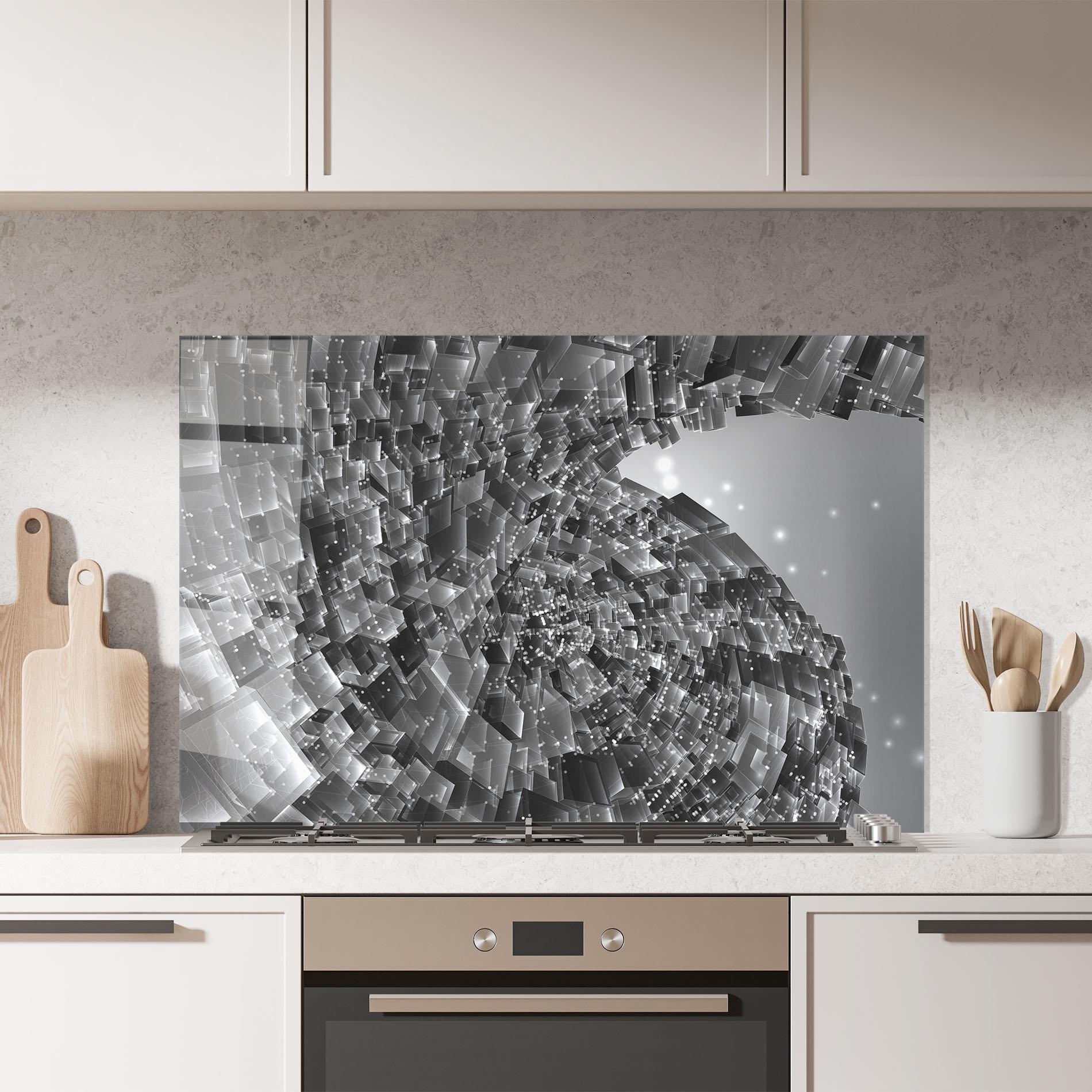 Konyhai üveg hátfal Grey Shape View mockup 7