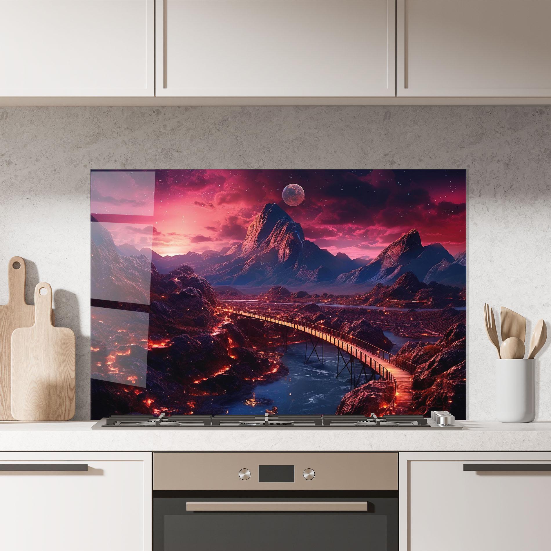 Konyhai üveg hátfal Interstellar Journey mockup 7