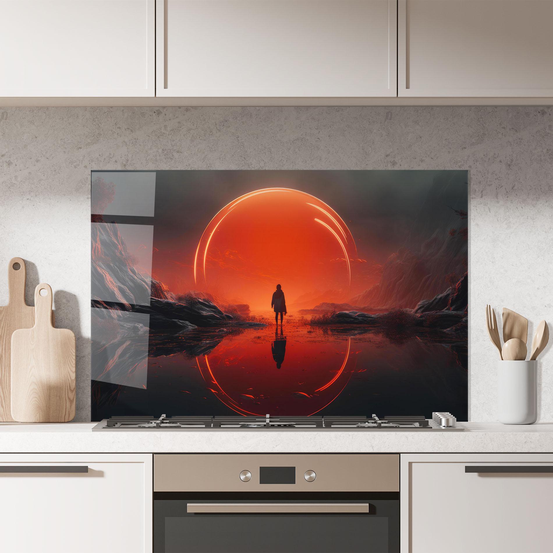 Konyhai üveg hátfal Man Orange Orb mockup 7