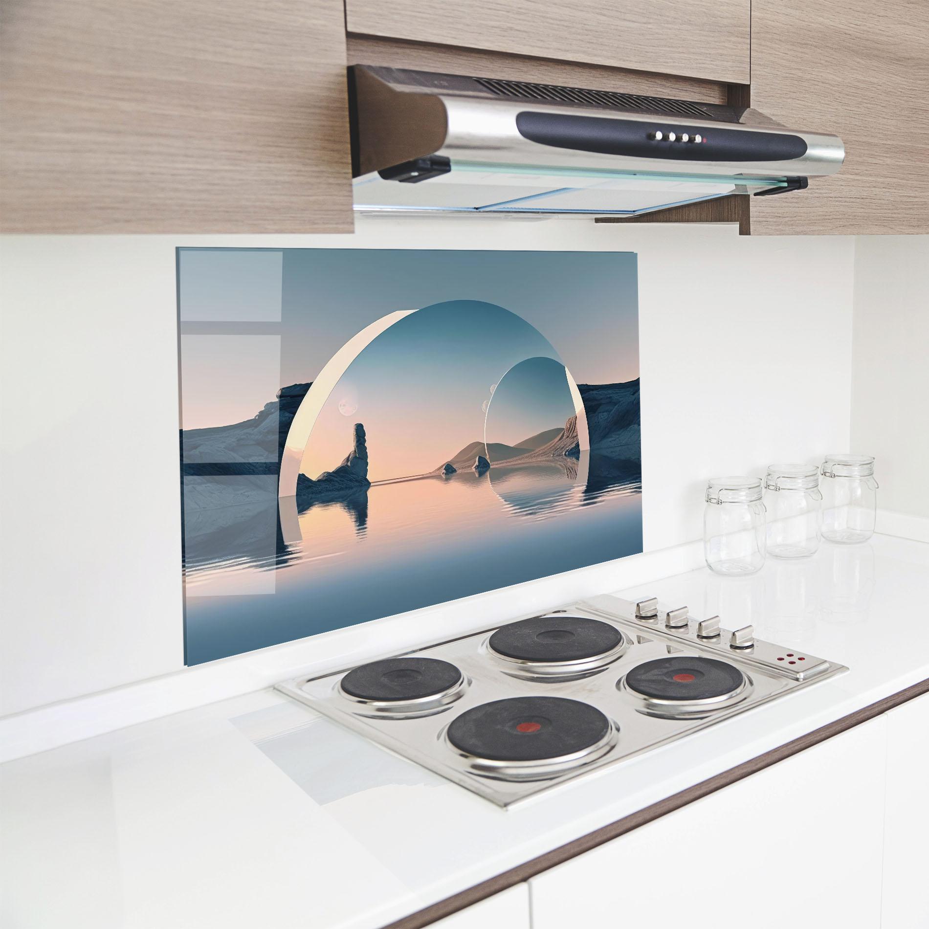 Konyhai üveg hátfal 3d Fantastic Elements mockup 8