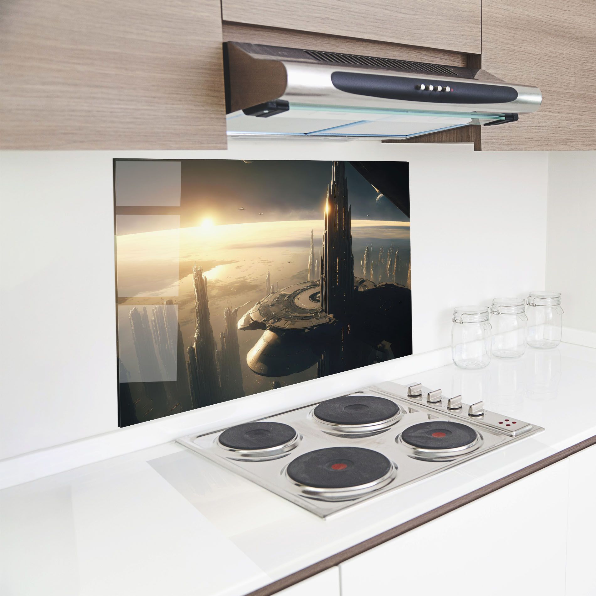 Fantasy Futuristic Cityscape mockup 8