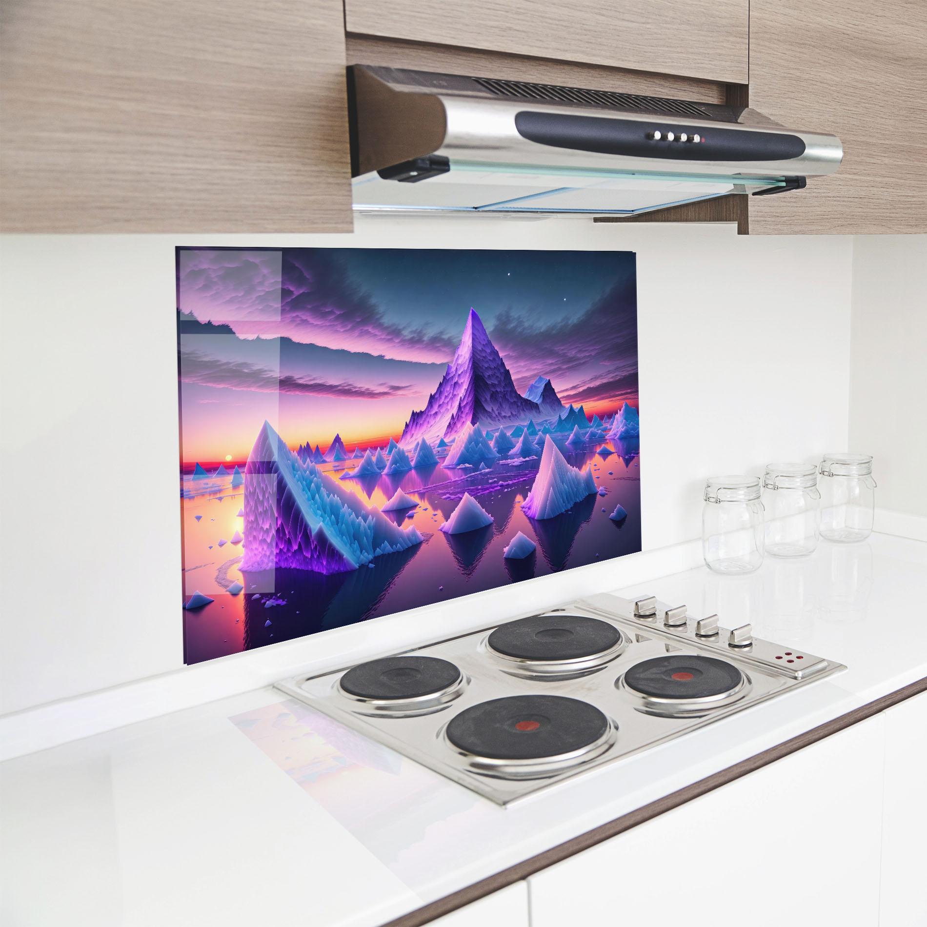 Konyhai üveg hátfal Floating Iceberg mockup 8