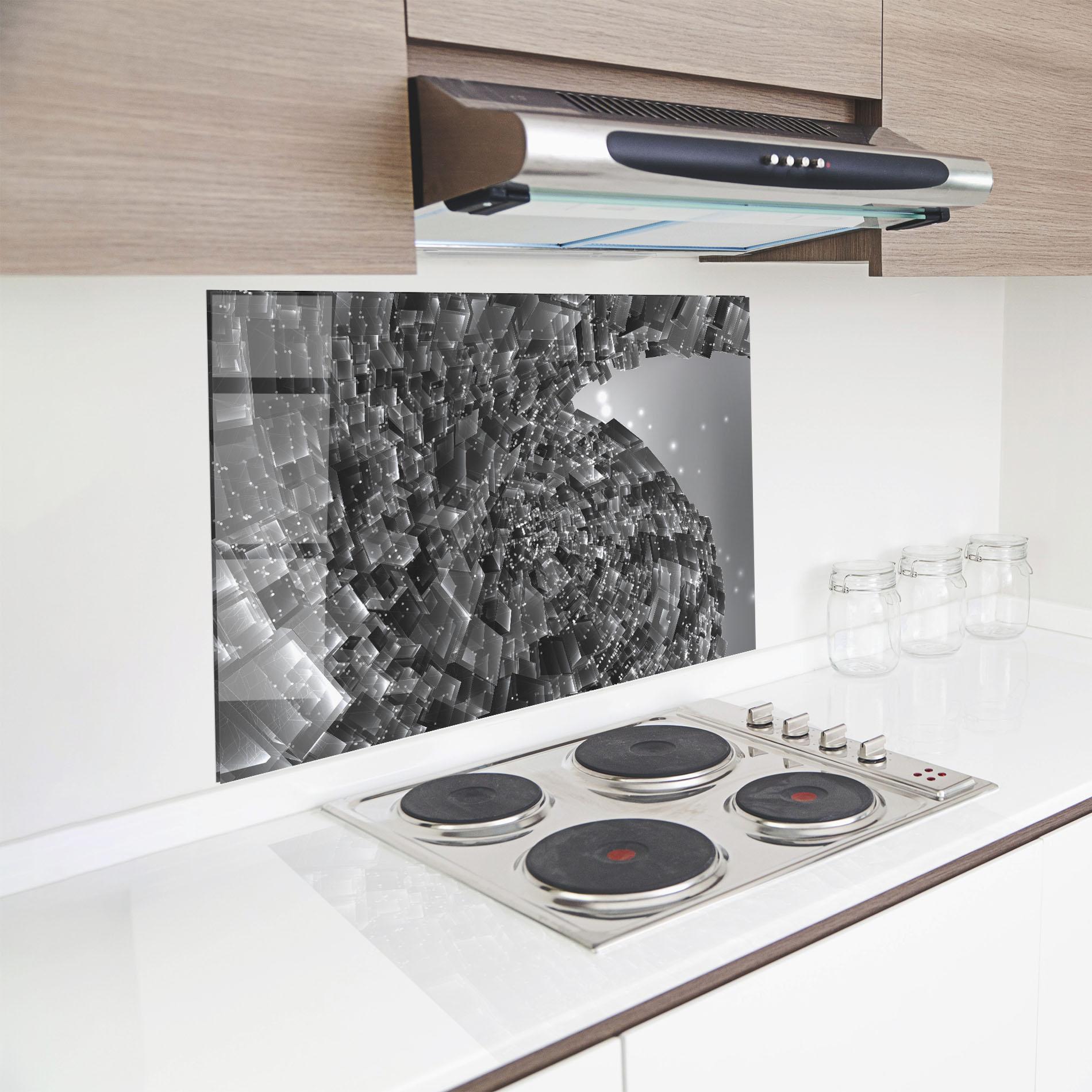 Konyhai üveg hátfal Grey Shape View mockup 8