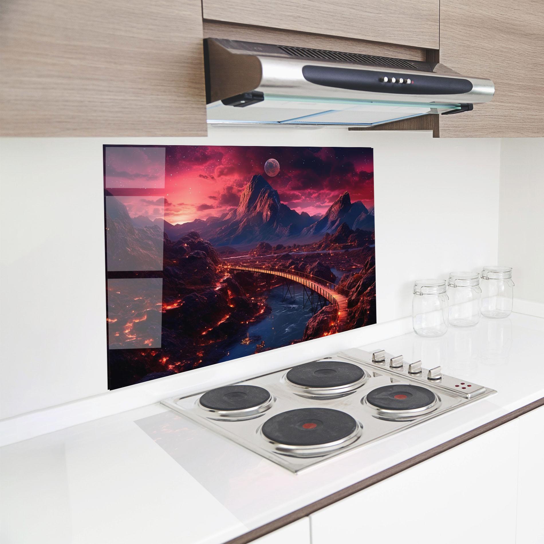 Konyhai üveg hátfal Interstellar Journey mockup 8